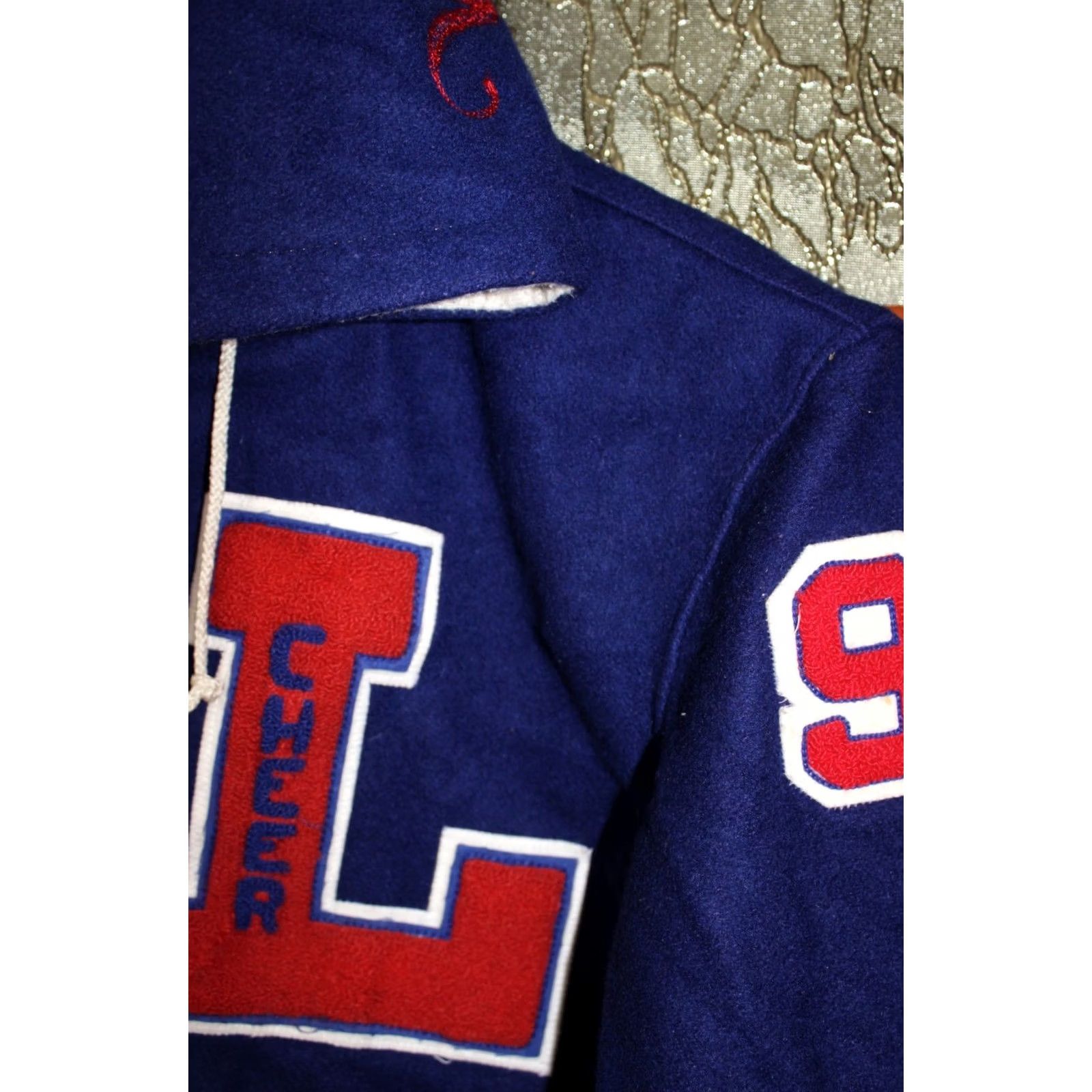Vintage VINTAGE DeLong Varsity Bomber Jacket Men size 38 Blue 90s USA Jacket Size US XXS / EU 40 - 2 Thumbnail