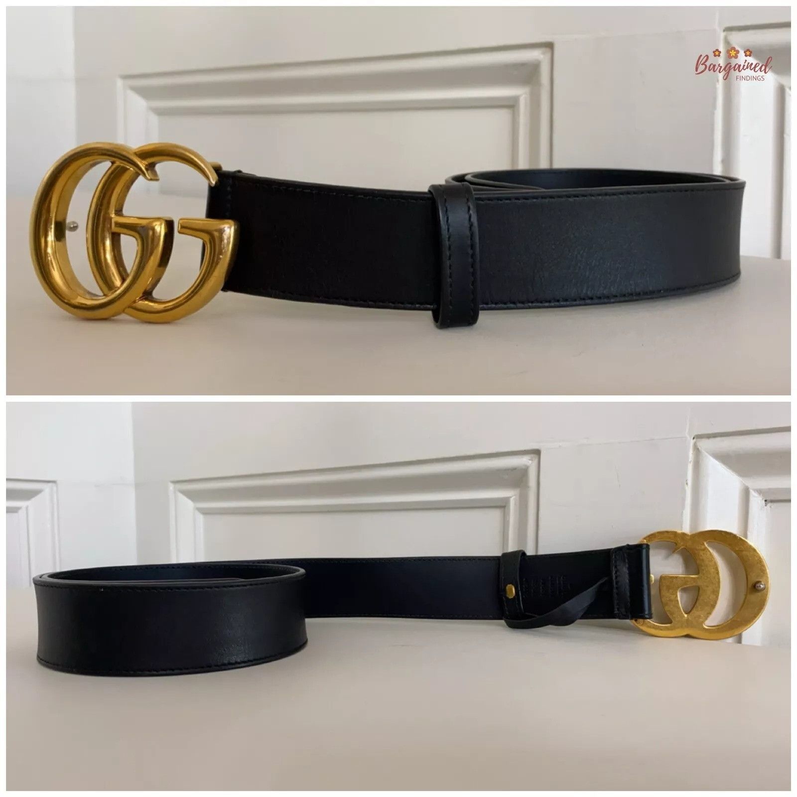 Gucci Gucci Smooth Calfskin Leather Gold Double G Buckle Belt Size ONE SIZE - 4 Thumbnail