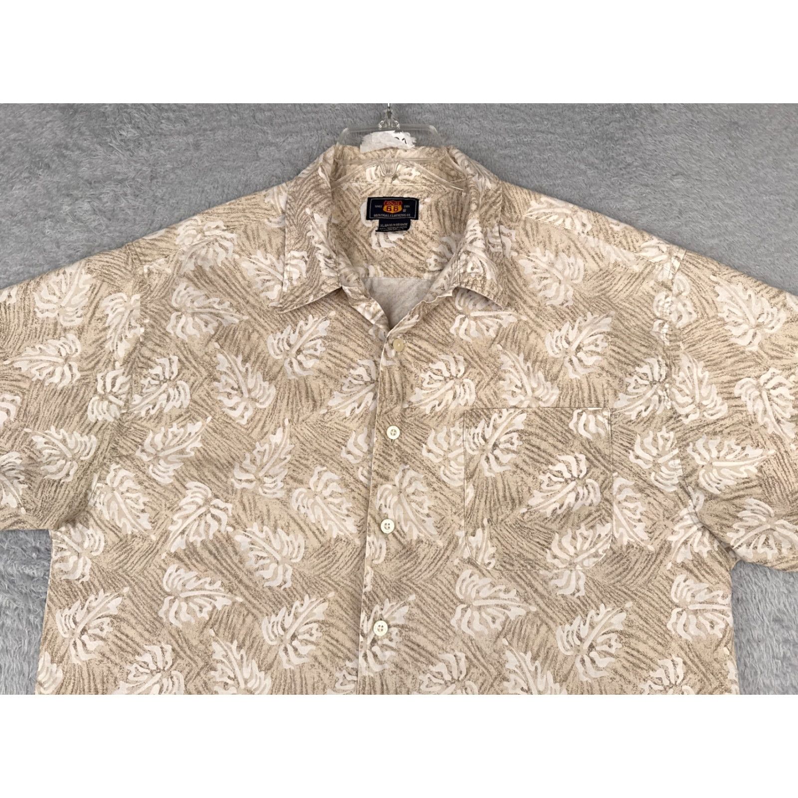 Route 66 VINTAGE Route 66 Shirt Men Extra Large Beige Floral Leaf Button Up Hawaiian 100% Cotton Size US XL / EU 56 / 4 - 6 Thumbnail