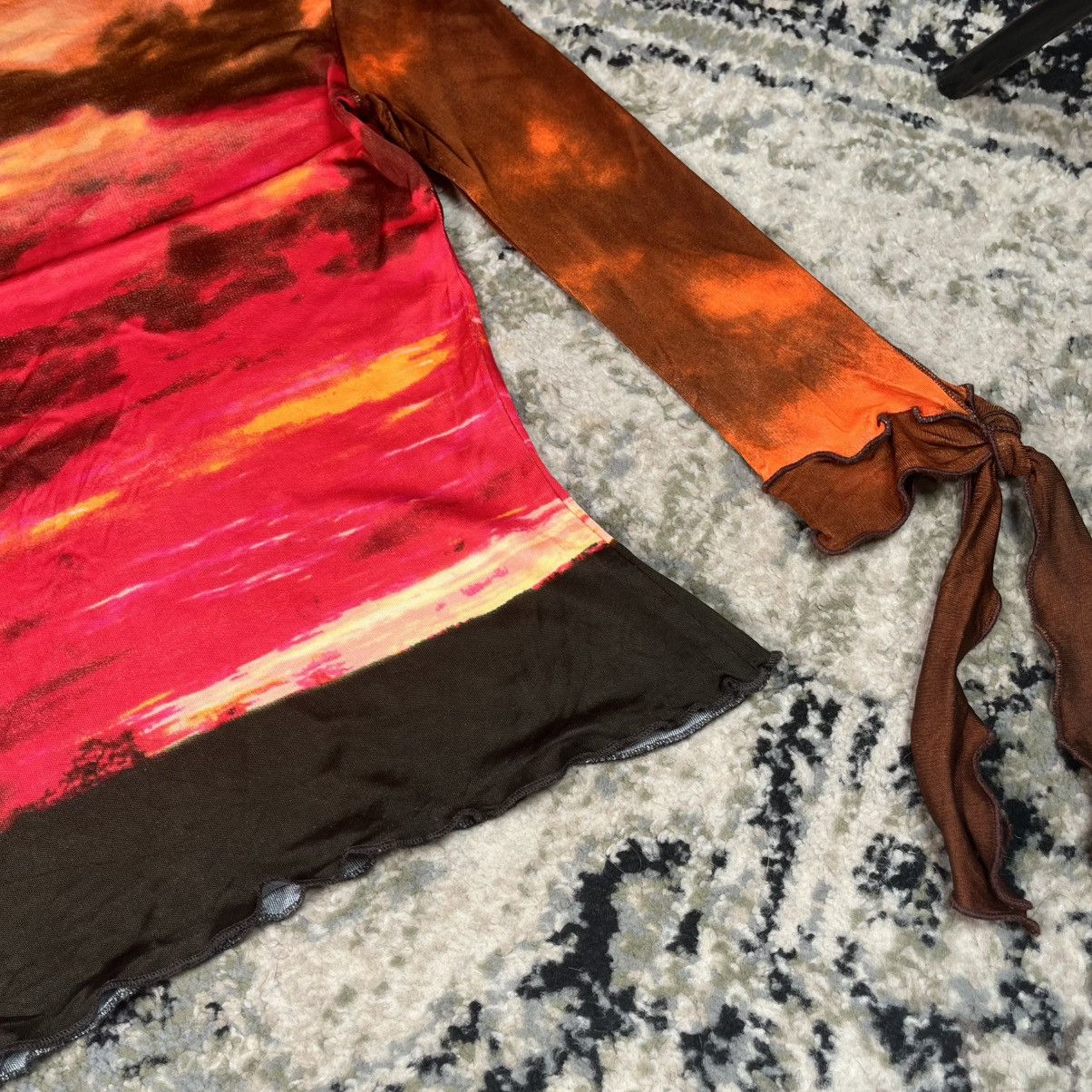 Roberto Cavalli Class Roberto Cavalli Sunset Print Mesh Top Y2K Designer Size S / US 4 / IT 40 - 9 Thumbnail