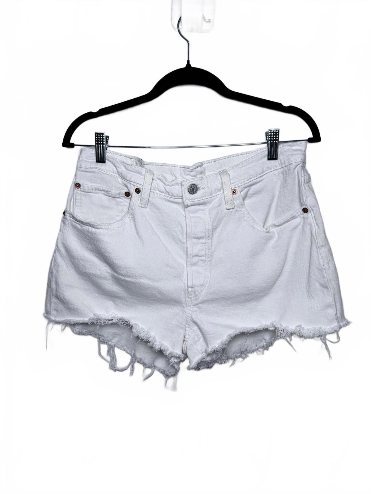 Levi's Levi's White Denim Shorts - Size W31 Size 31" - 1 Thumbnail