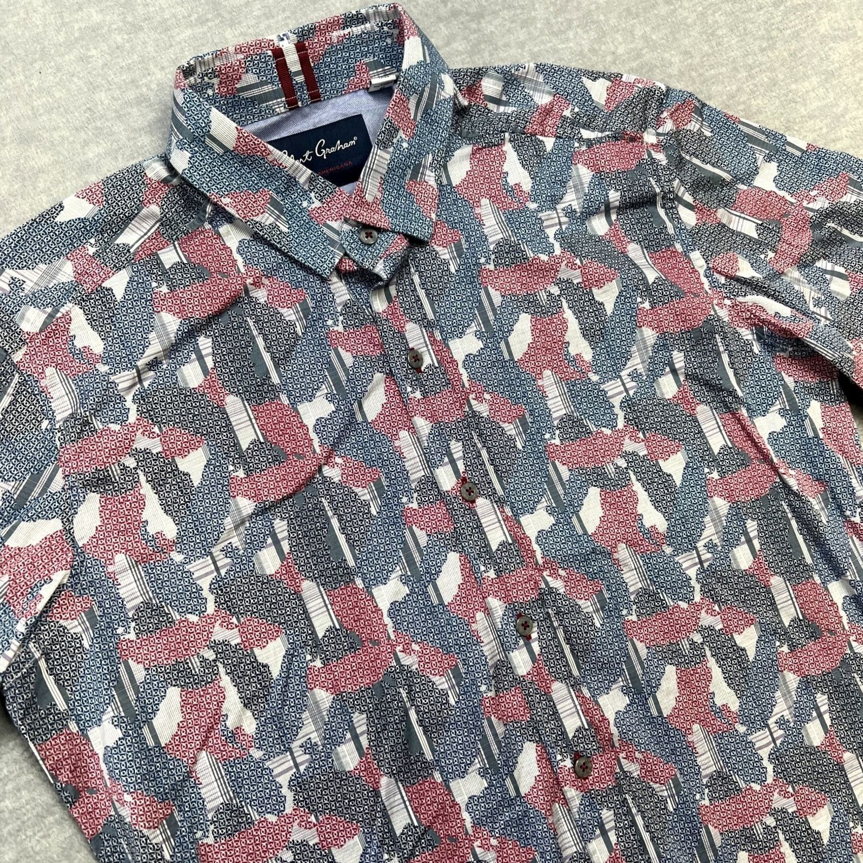 Robert Graham Robert Graham Shirt Men L Button-Up Geometric USA Tailored Modern Americana Camouflage Multicolor Cotton Spandex Size US L / EU 52-54 / 3 - 2 Thumbnail