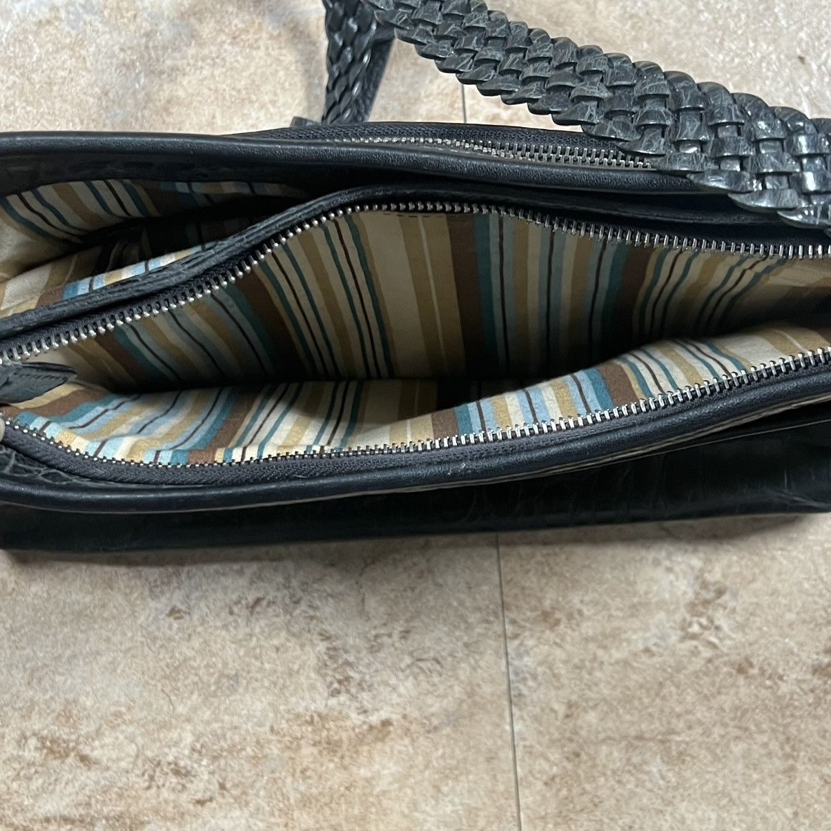 Brighton × Vintage Brighton Crocodile Leather Shoulder Bag Purse Handbag Size ONE SIZE - 3 Thumbnail