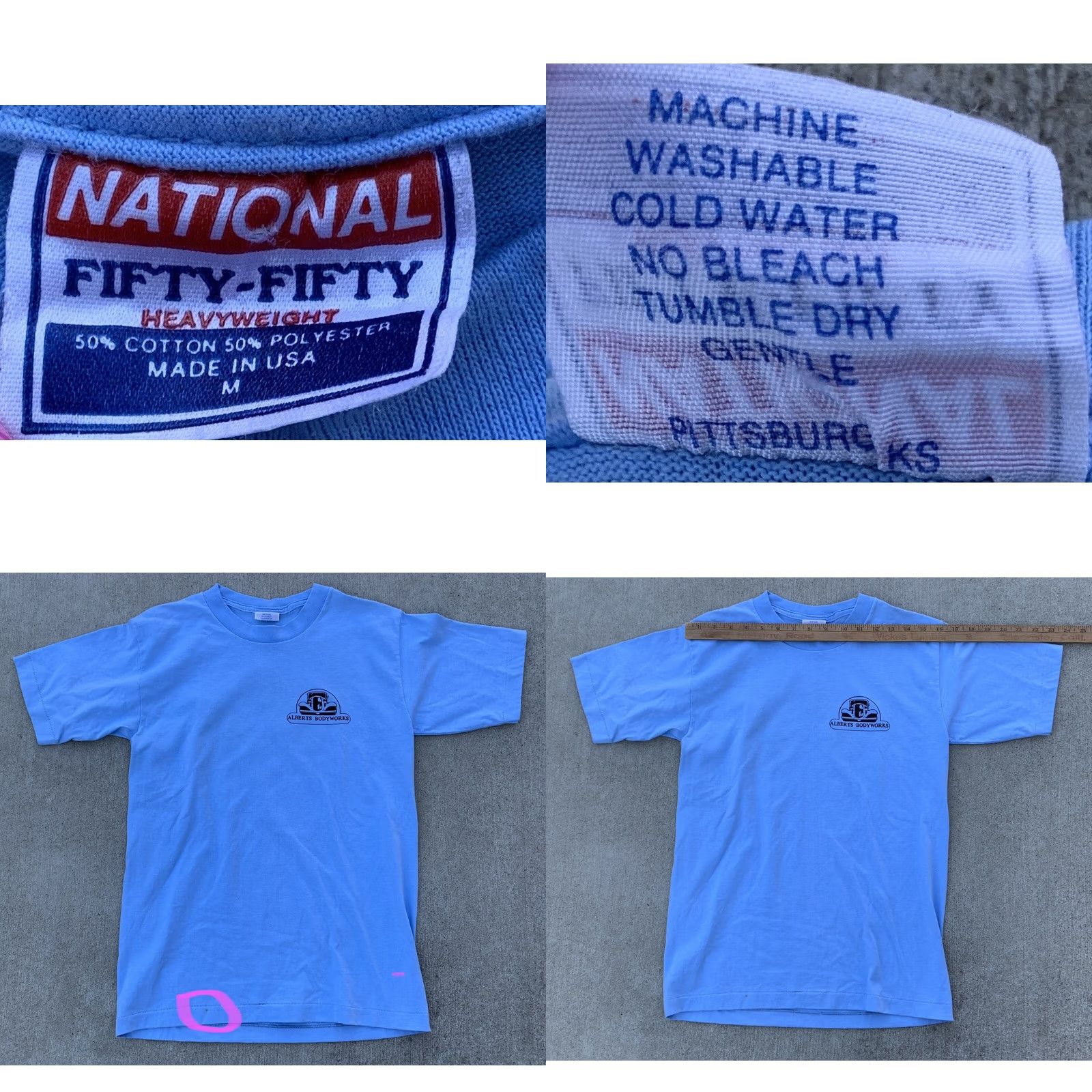 Vintage VINTAGE National Fifty Fifty T-Shirt Men's M Blue Cotton Polyester Car Graphic 1980s Size US M / EU 48-50 / 2 - 10 Thumbnail