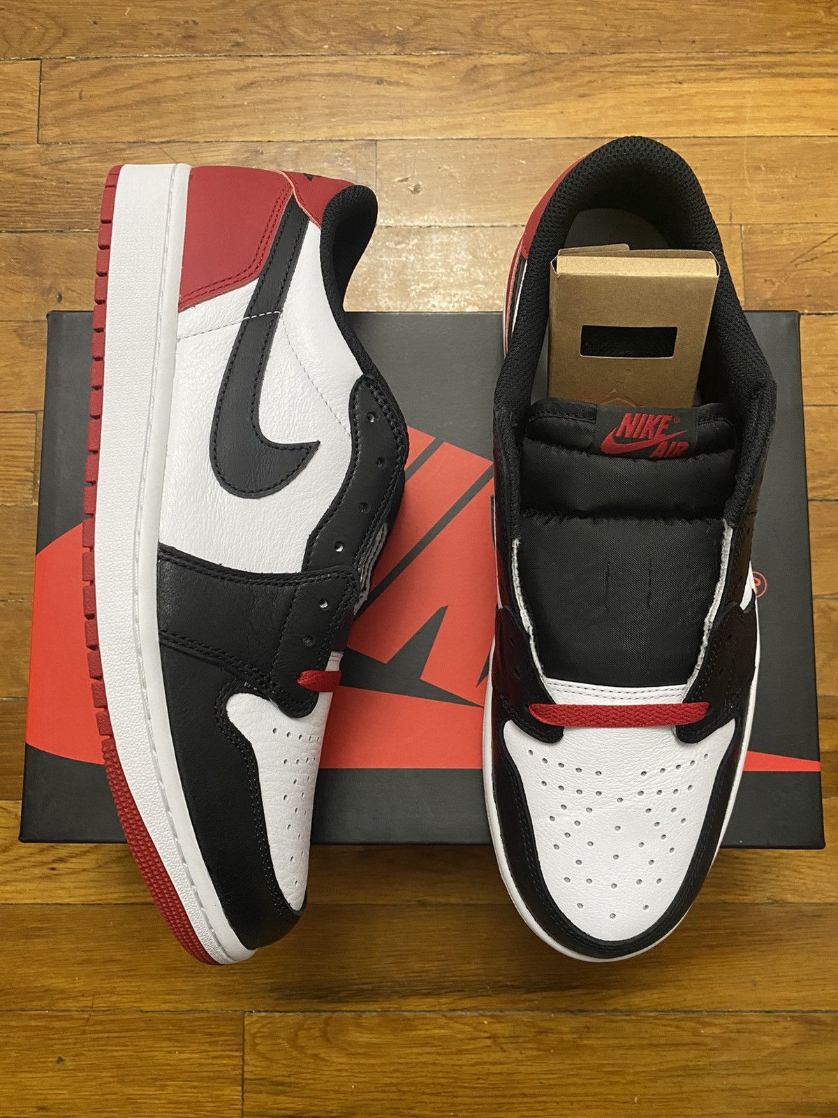 Jordan Brand × Nike Size 12 - Jordan 1 Low Retro Black Toe Chicago Red Men's Size US 12 / EU 45 - 1 Thumbnail