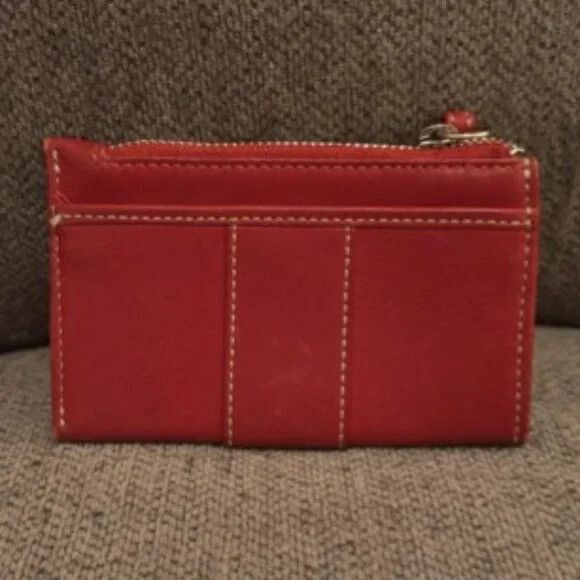 Coach Coach Red Leather Zip Card Case Wallet w/ Key Ring Size ONE SIZE - 2 Thumbnail