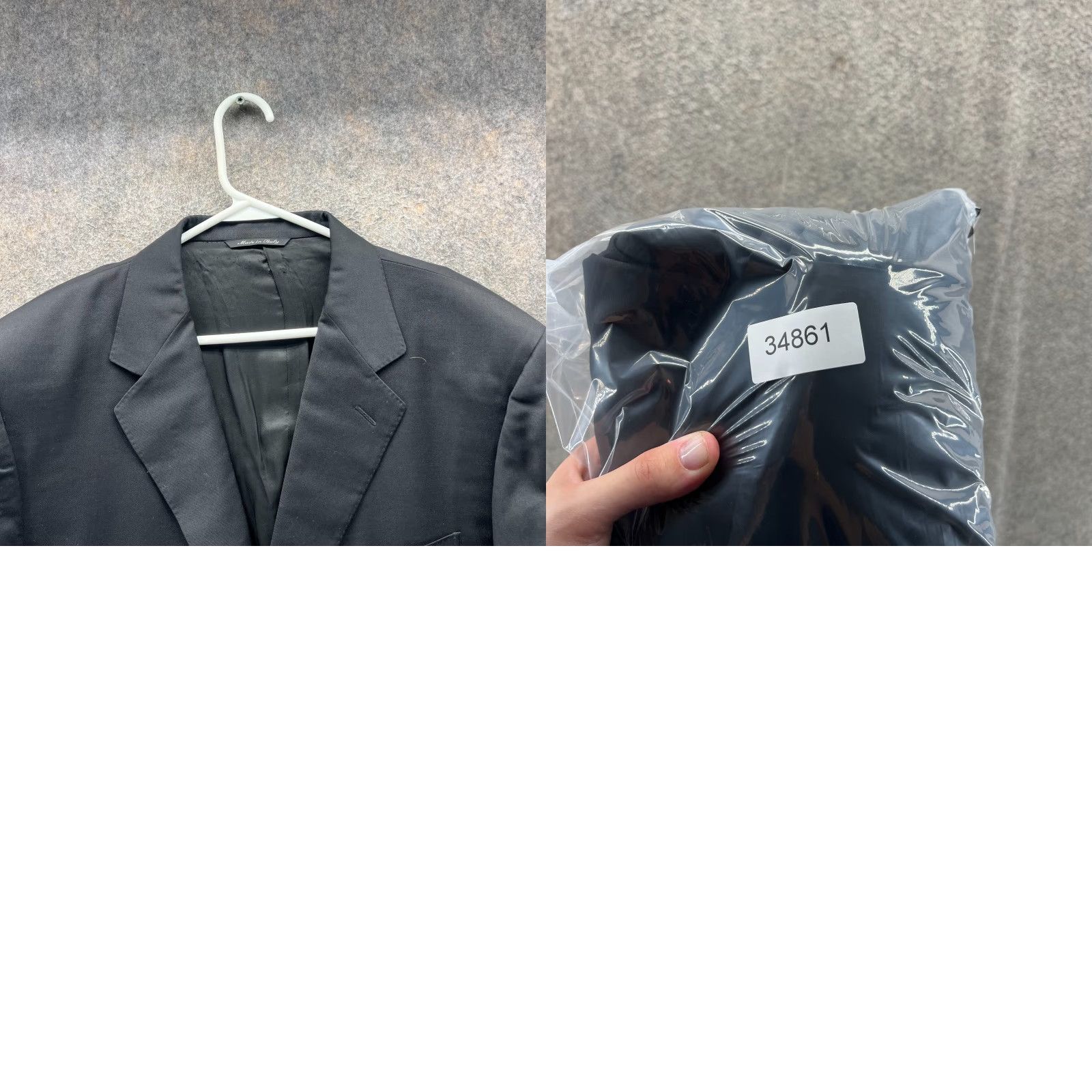 Canali Canali Blazer Mens 46R Black Single Breasted Rayon Italy Sport Coat Jacket Dress Jacket Front Button Two-Button Notch Lapel Regular Fit Wool Alder Size 46R - 9 Thumbnail