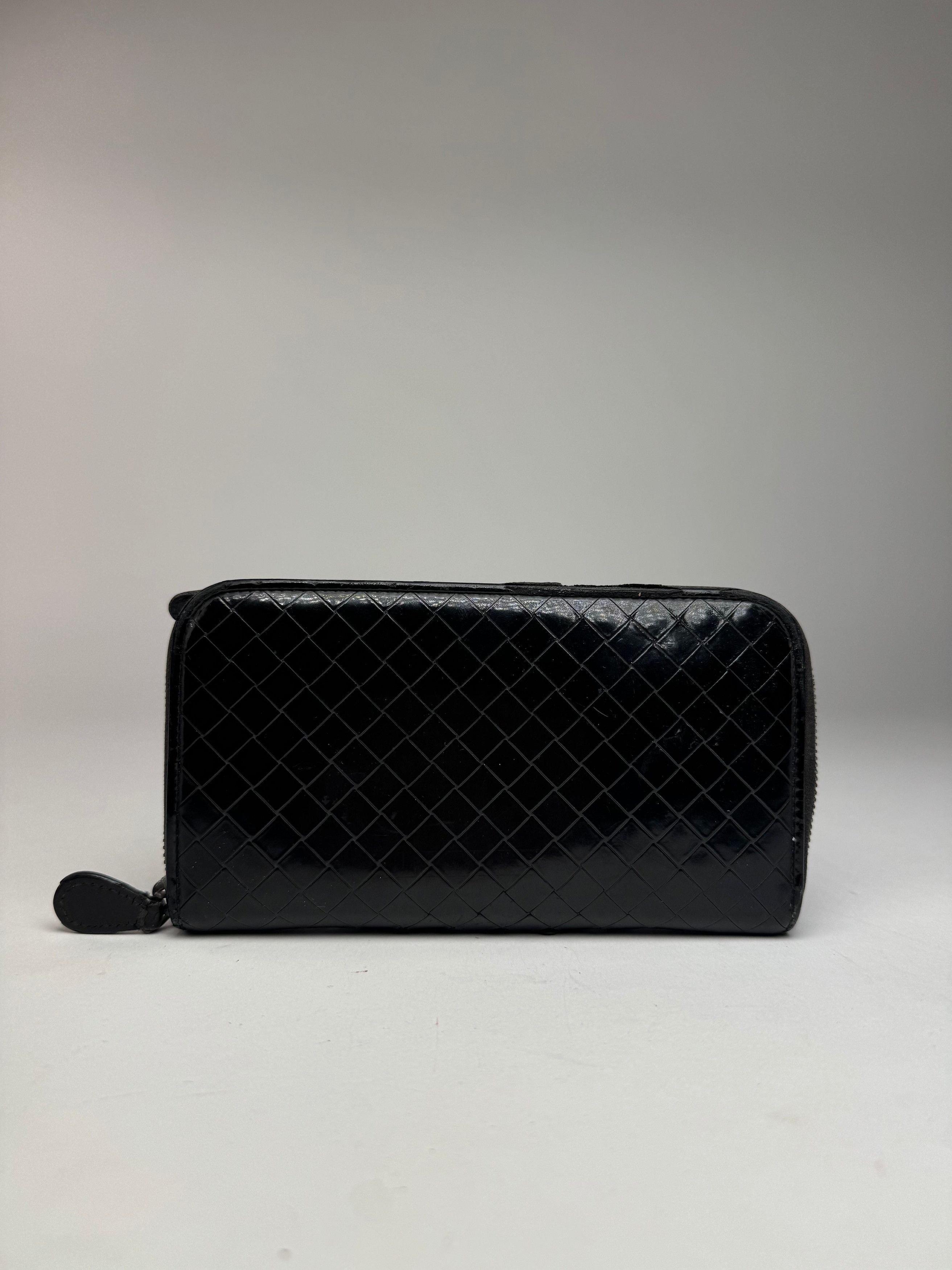 Bottega Veneta Vintage Intrecciato Leather Wallet Black zipper off Size ONE SIZE - 1 Thumbnail