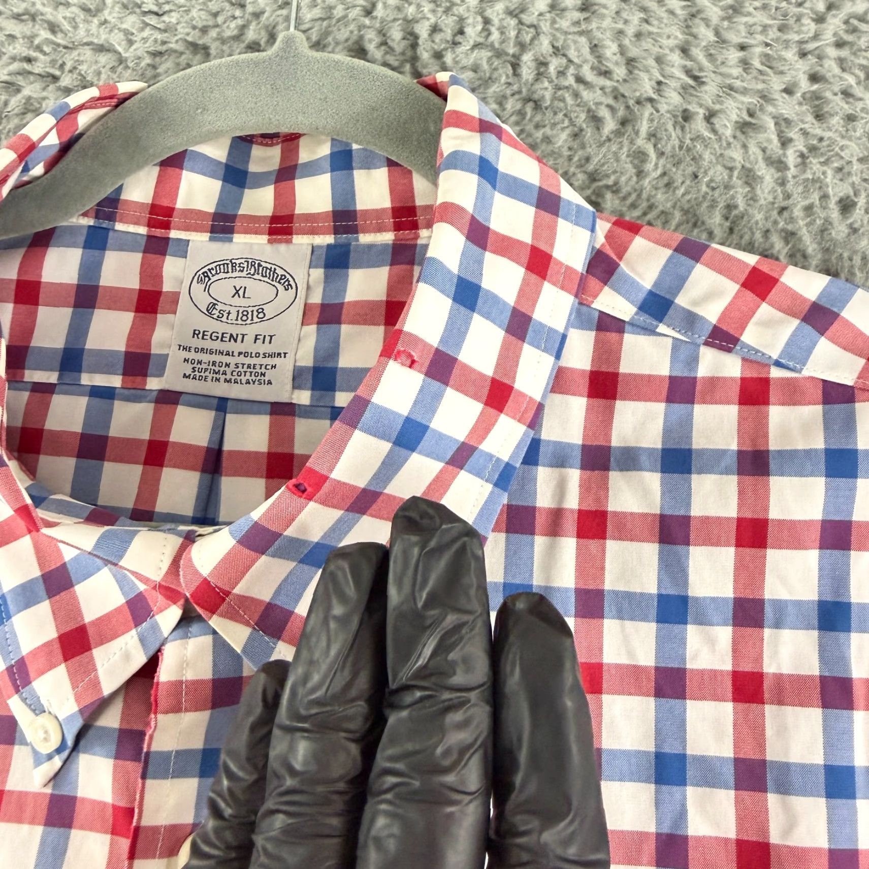 Brooks Brothers Brooks Brothers 1818 Button-Down Shirt Mens XL Red Blue Check Regent Fit LS Shirt Boys? Size US XL / EU 56 / 4 - 2 Thumbnail
