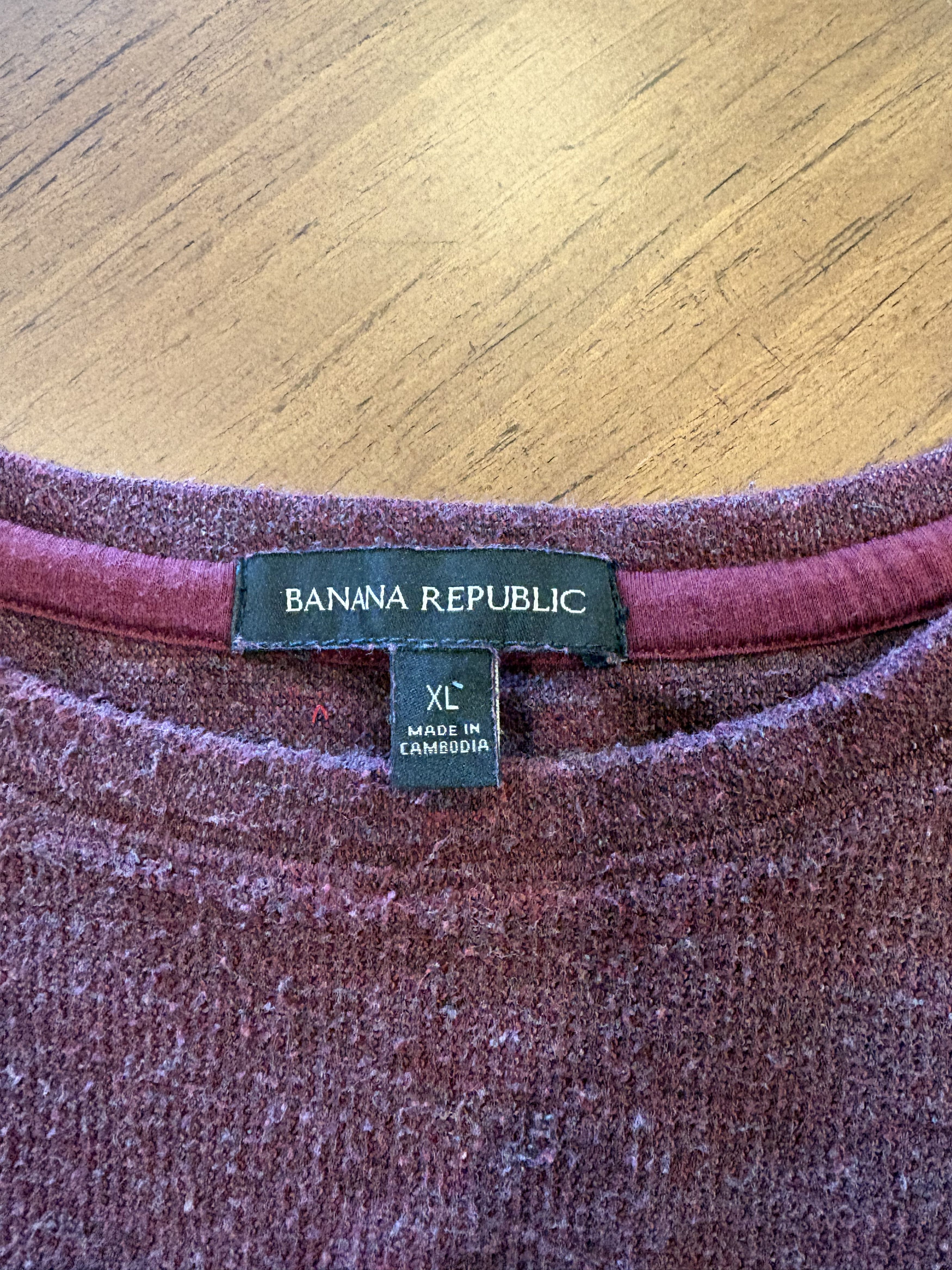 Banana Republic Dark Red maroon sweater knitwear Size US L / EU 52-54 / 3 - 2 Thumbnail