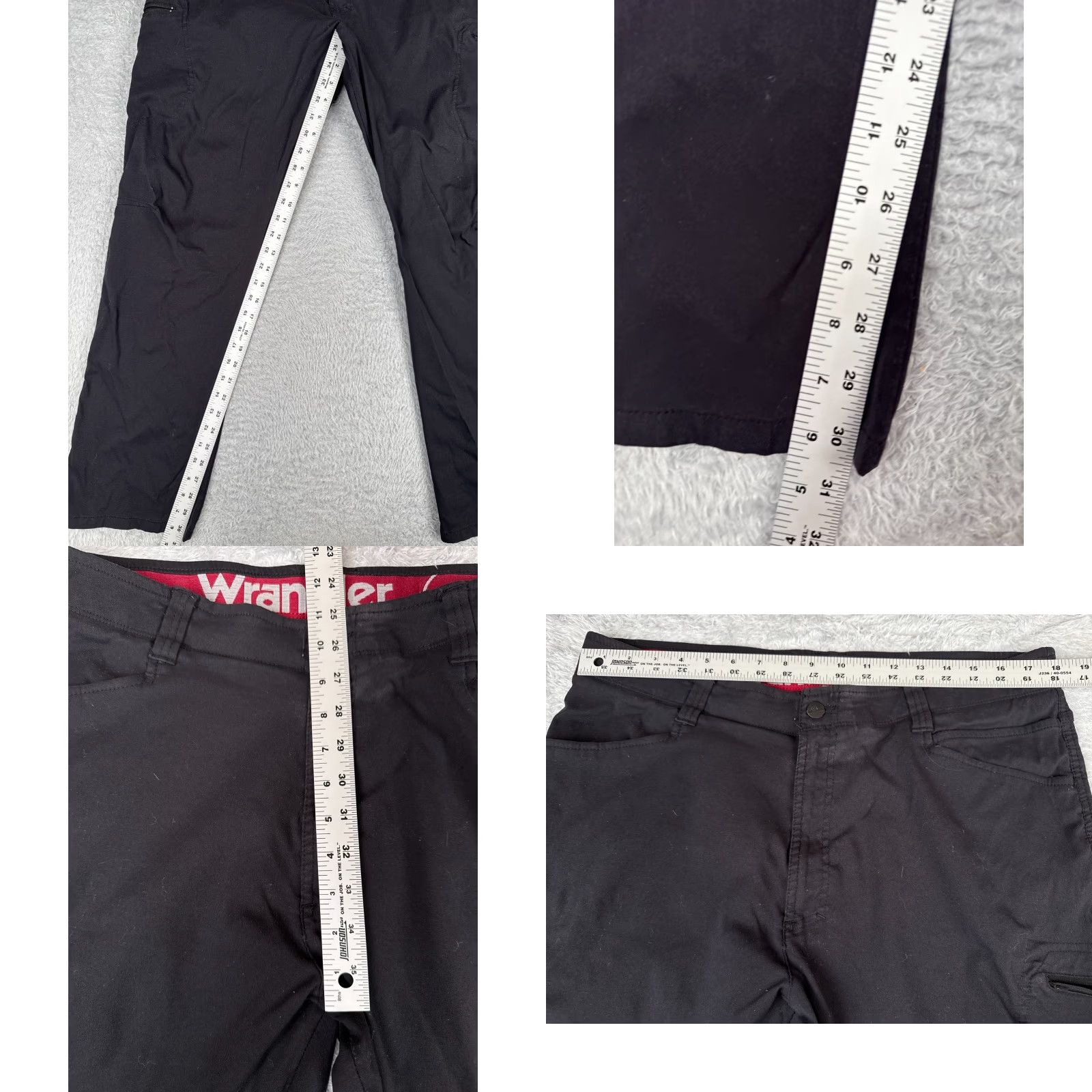 Wrangler Wrangler Pants Men 38 Black Hiking Straight Leg Gusseted Knees Nylon Blend 38x30 Size US 38 / EU 54 - 8 Thumbnail