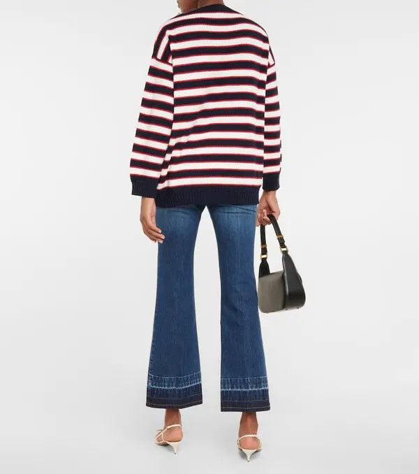 Valentino o1y0326 Stripes Sweater in Multicolor Size L / US 10 / IT 46 - 3 Thumbnail