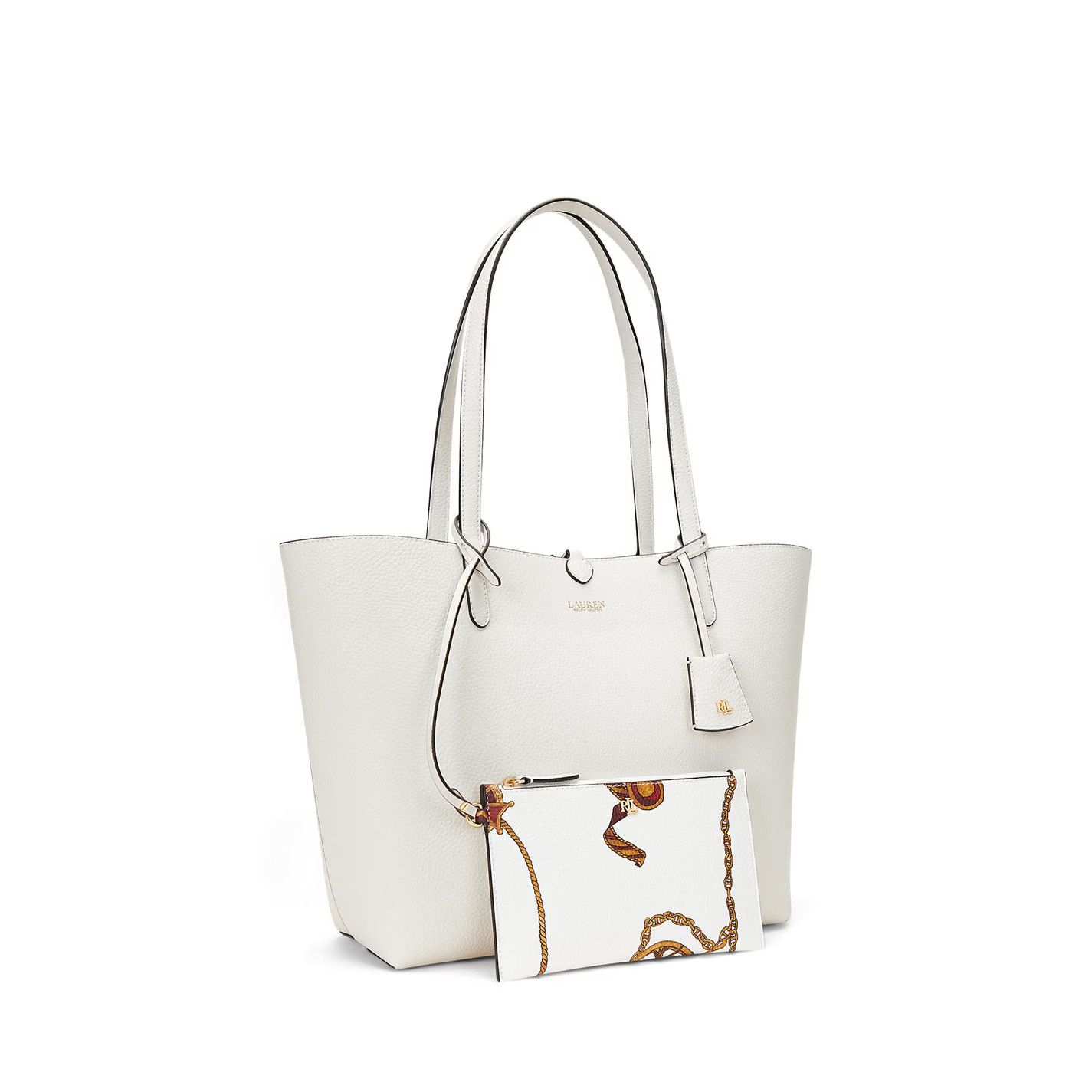 Lauren Ralph Lauren o1g2r1mq0825 Size: OS / Reversible Leather Tote Bag in White Size ONE SIZE - 5 Thumbnail