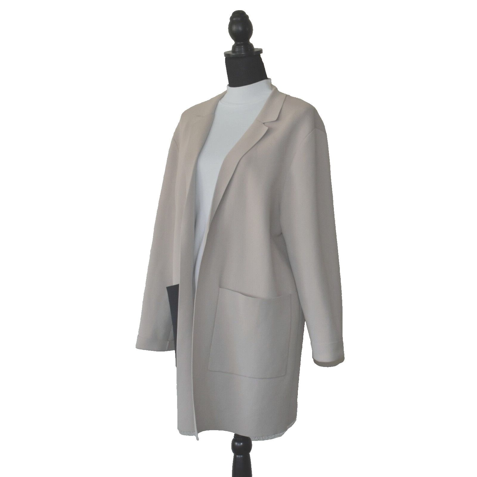 Cos COS Nude Knit Colorblock Pockets Open Front Blazer Jacket M Size M / US 6-8 / IT 42-44 - 3 Thumbnail