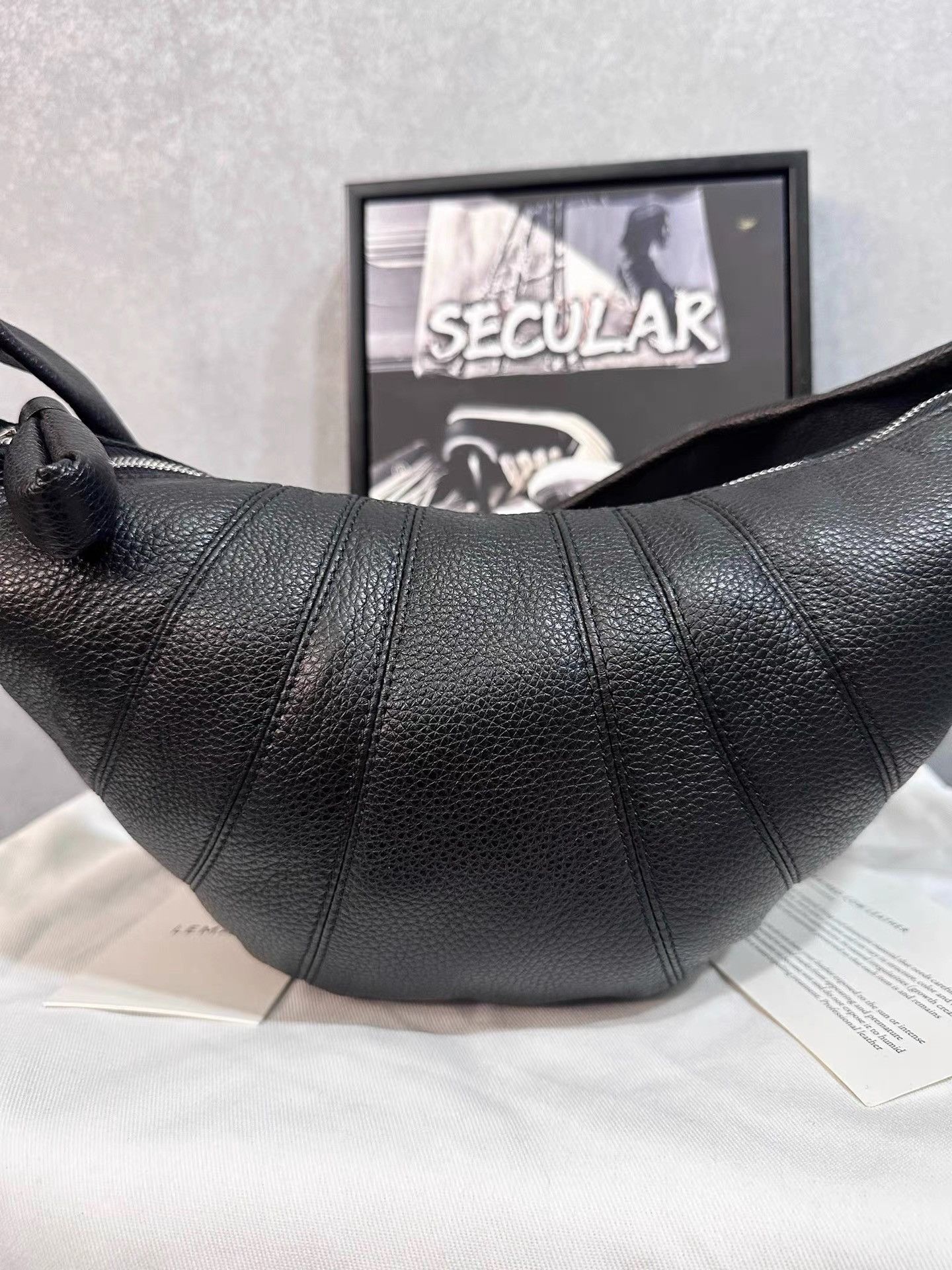 Lemaire Lemaire 24FW Black Grained Calfskin Small Croissant Bag K34 Size ONE SIZE - 4 Thumbnail