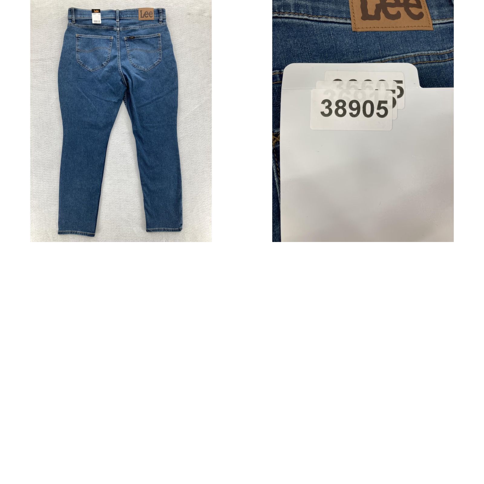 Lee Lee Jeans Womens 16 Short Blue Skinny Stretch Denim High Rise Waistband Casual Pants Size 38" / US 16 / IT 52 - 9 Thumbnail