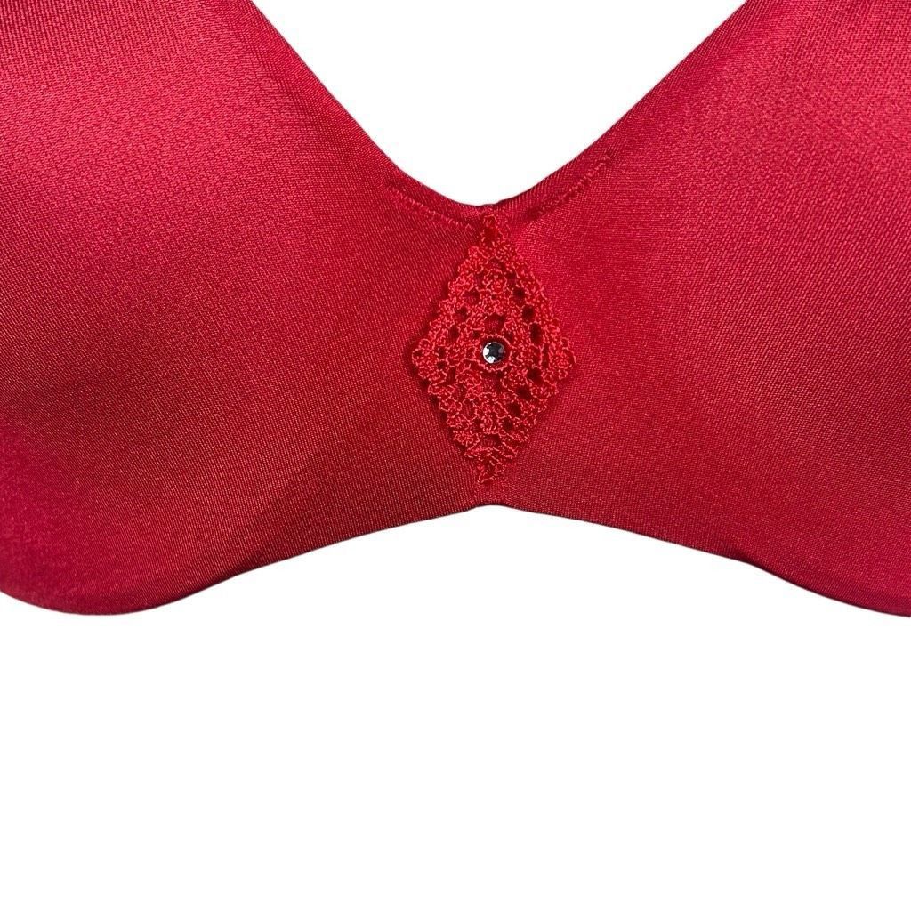 Mademoiselle Non Non ROSY Mademoiselle France Red Luxury Rhinestone Bra NWT 32B Size ONE SIZE - 2 Thumbnail