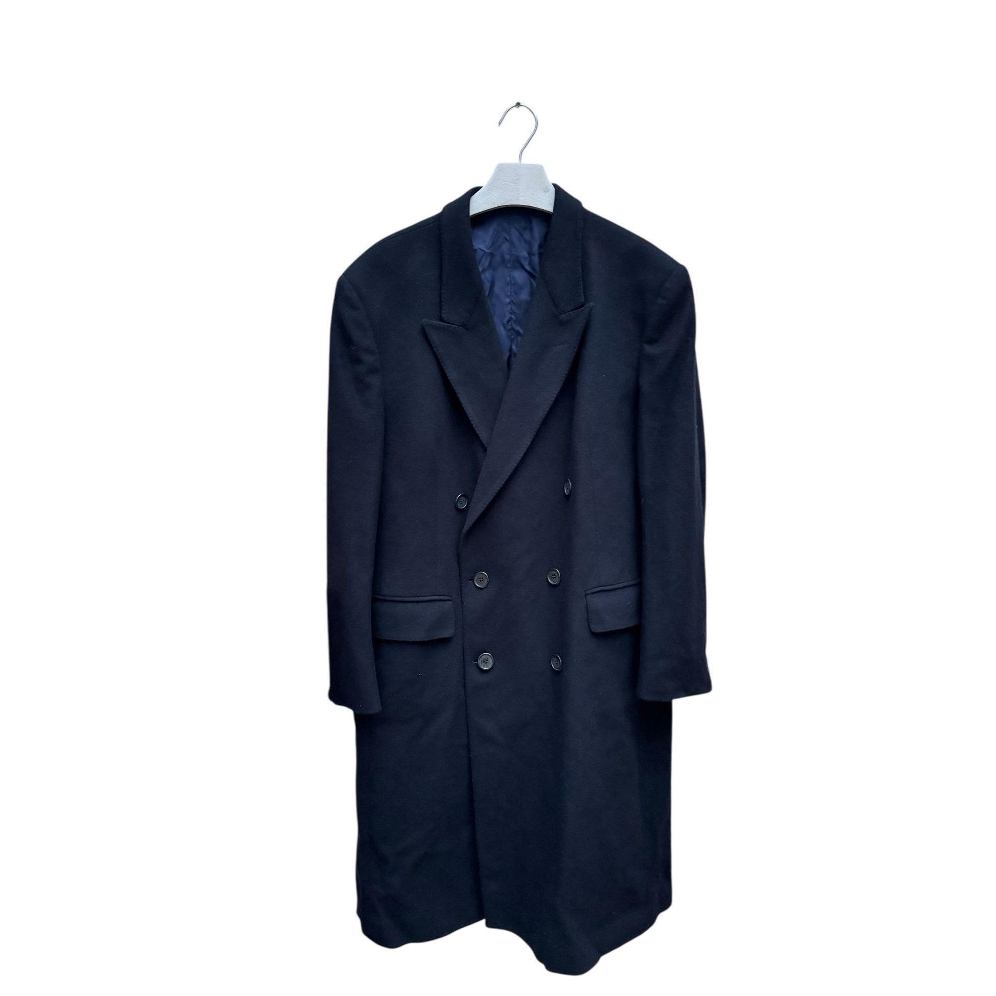 Yves Saint Laurent Black Cashmere Blend Double Breasted Overcoat Size US XL / EU 56 / 4 - 3 Thumbnail
