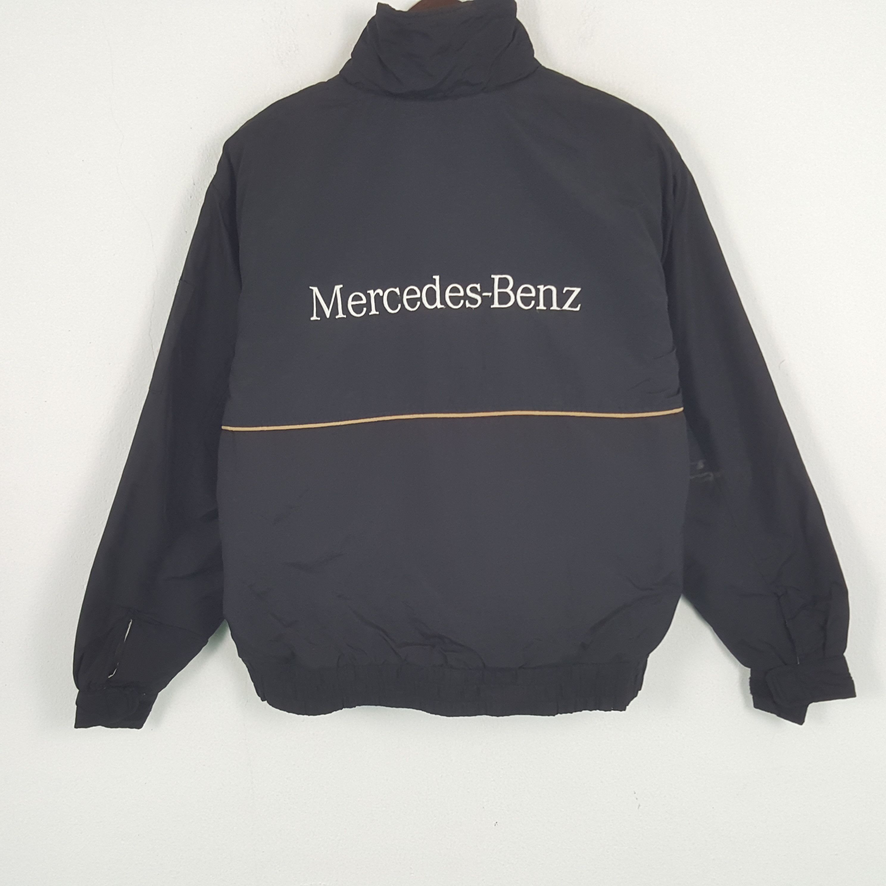 Mercedes-Benz Vintage Mercedes Benz Zipper Windbreaker Bomber Jacket Size US L / EU 52-54 / 3 - 1 Thumbnail