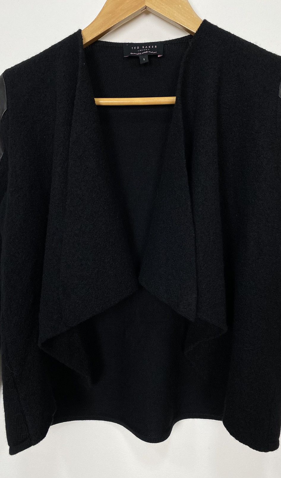 Ted Baker TED BAKER Women’s Gaeton Cardigan Jacket Gen Leather Size S Size S / US 4 / IT 40 - 2 Thumbnail