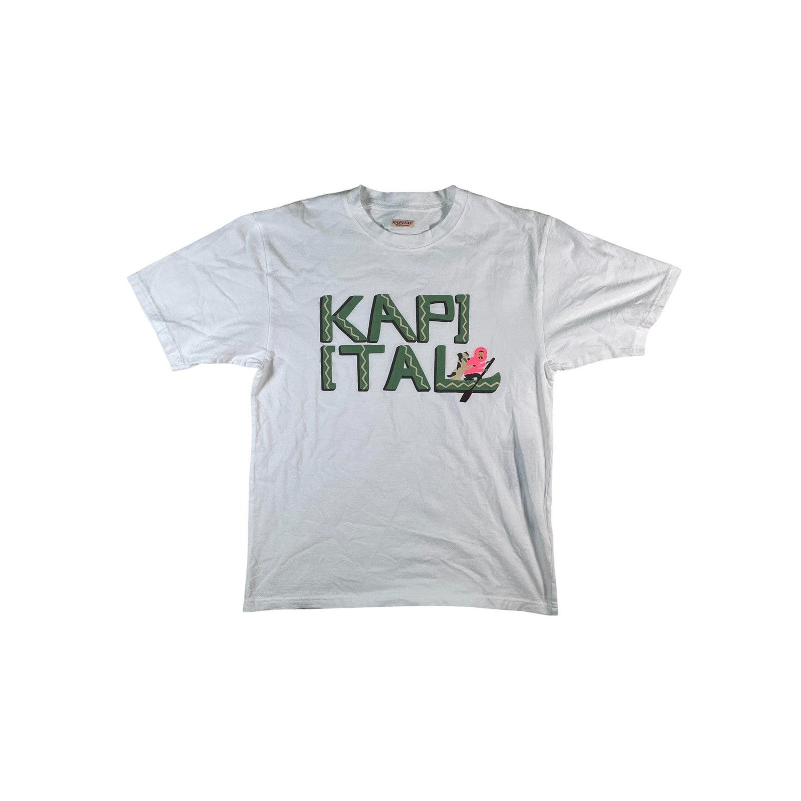 Kapital Kapital Jersey Crew Tee with Canoe Print Green T-shirt Size US S / EU 44-46 / 1 - 1 Thumbnail