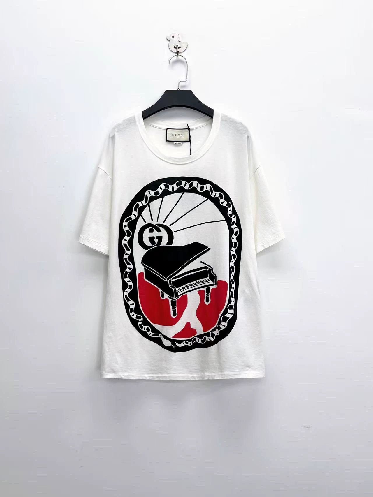 Gucci gucci white short sleeve t-shirt with piano Size US S / EU 44-46 / 1 - 1 Thumbnail