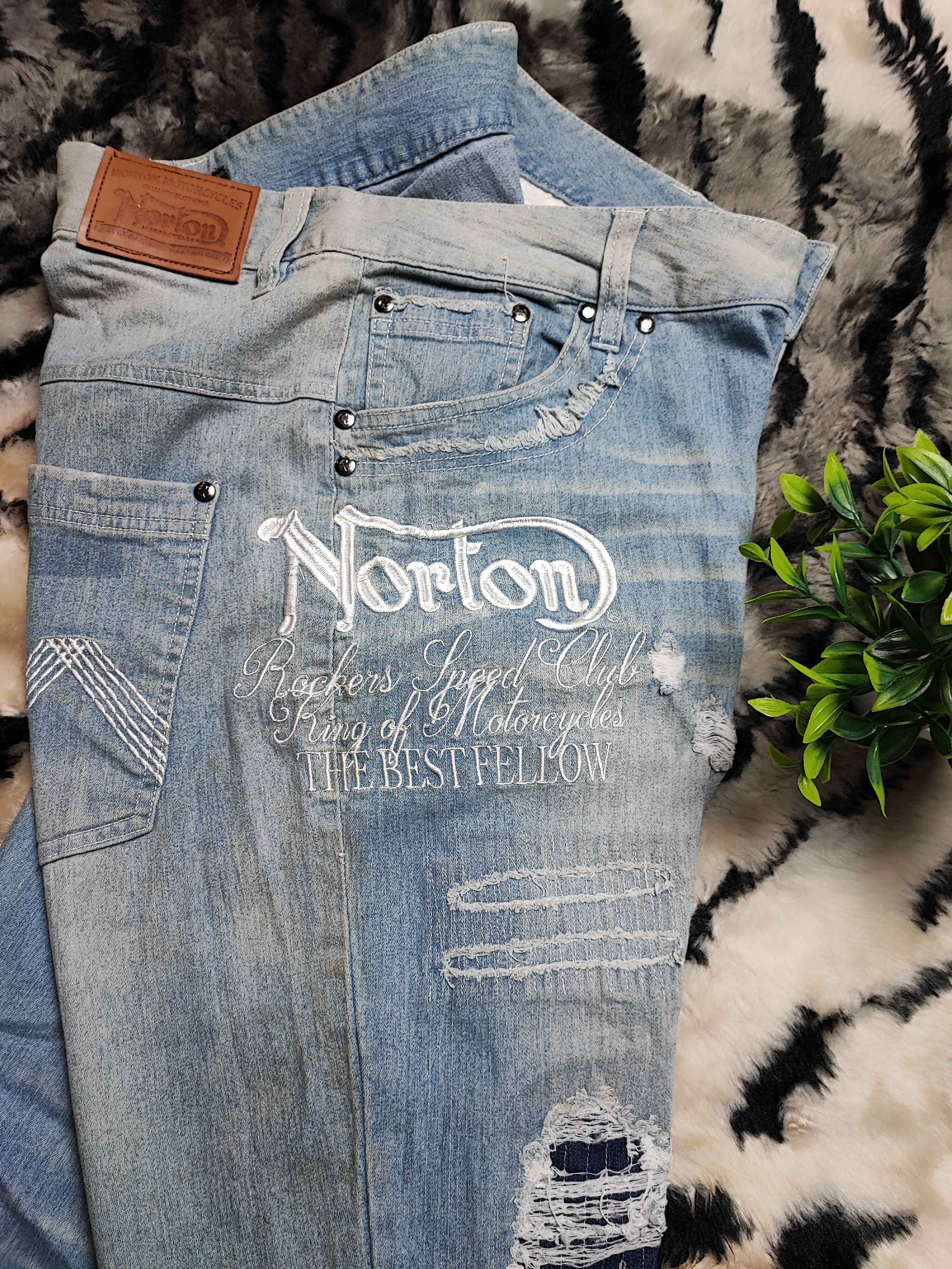 Japanese Brand × Norton × Vintage Special Design Norton Jeans Size US 35 - 16 Thumbnail