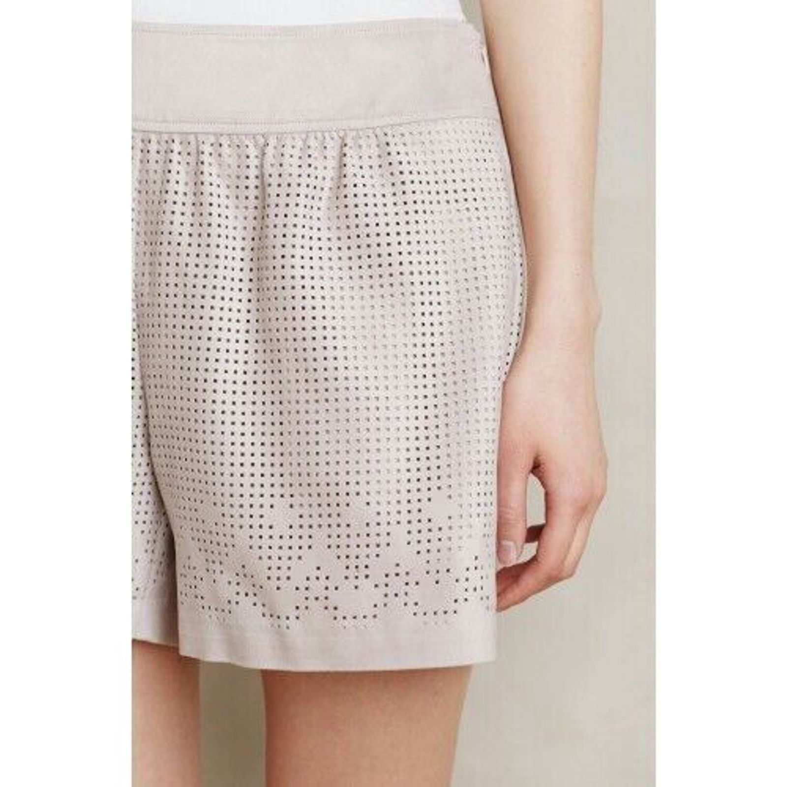 Anthropologie New Anthropologie Vegan Suede Cutwork Shorts by Elevenses Size 28" / US 6 / IT 42 - 4 Thumbnail