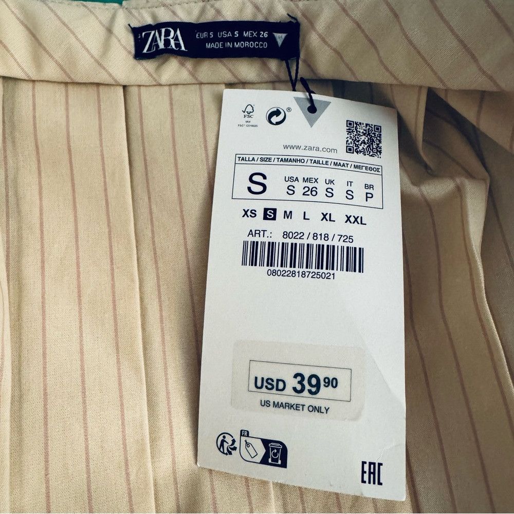 Zara NWT New ZARA Pleated Cropped Beige Top Size S Size S / US 4 / IT 40 - 7 Thumbnail