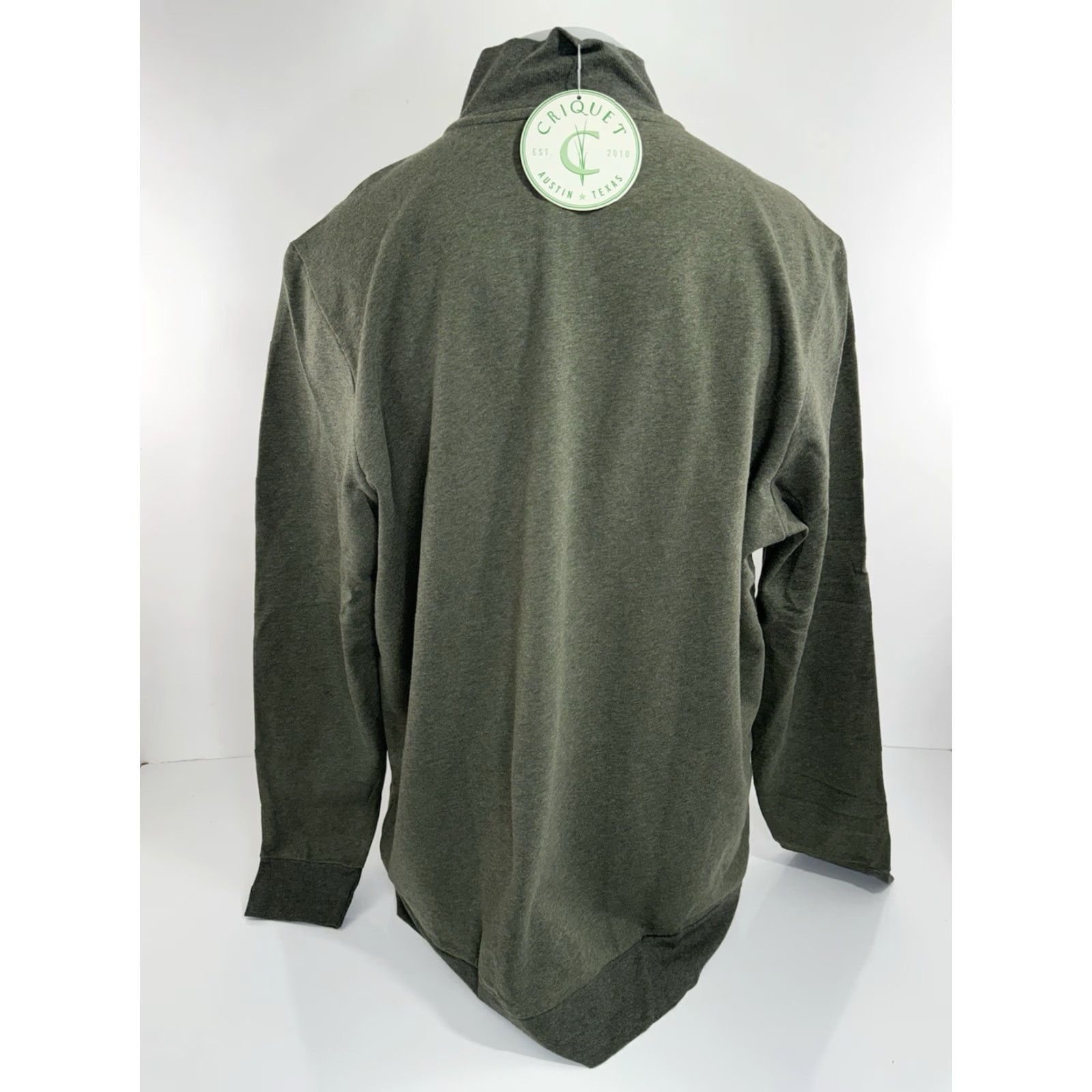 Vintage Criquet Austin - NEW w TAG - Fleece 1/4 Zip Pullover Mens 2XL Olive Green Sweater Jacket Size US XXL / EU 58 / 5 - 4 Thumbnail