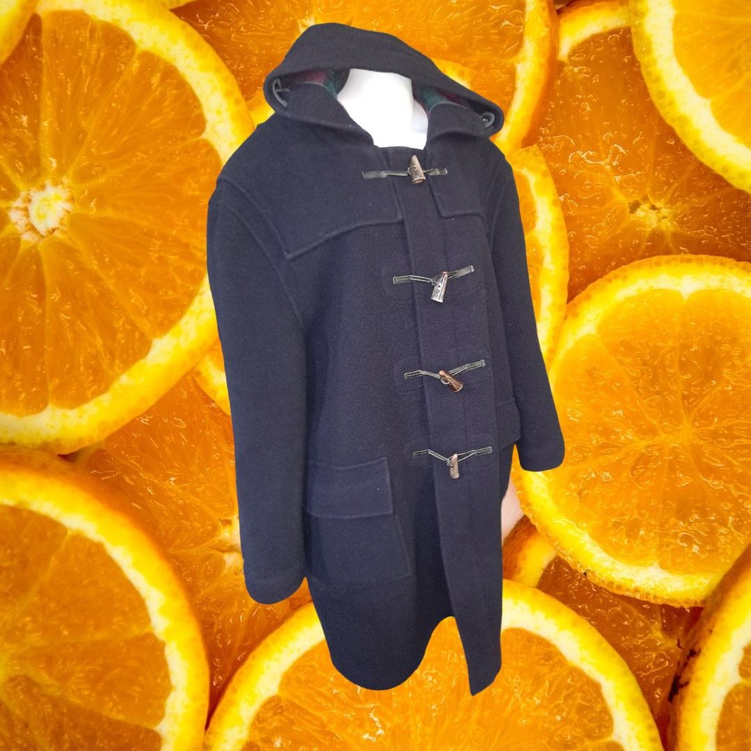 Brooks Brothers Wool Navy Hooded Trench Coat With Wool