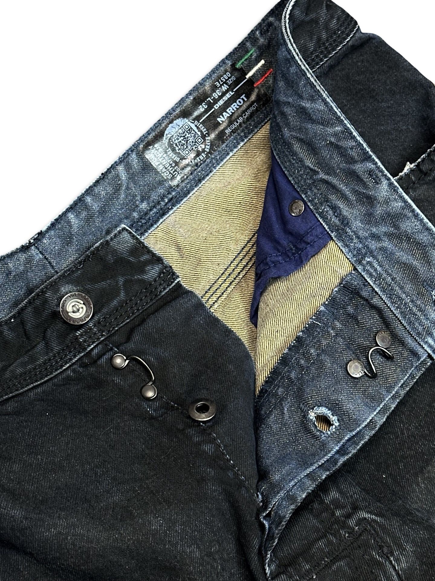 Diesel Narrot cropped distressed patch vintage denim jeans Size US 36 / EU 52 - 6 Thumbnail