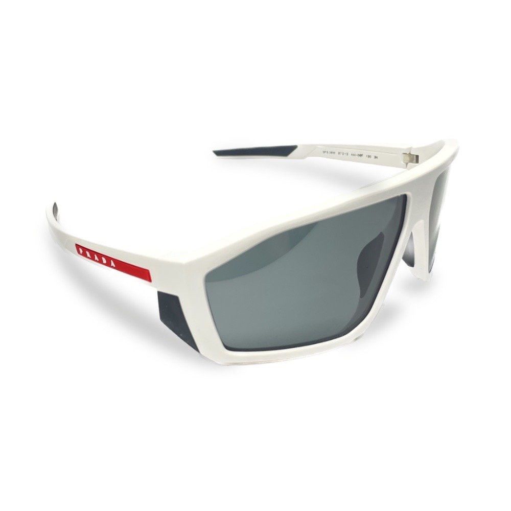 Prada BNIB Prada Linea Rossa Dark Grey Irregular Sunglasses Size ONE SIZE - 1 Thumbnail