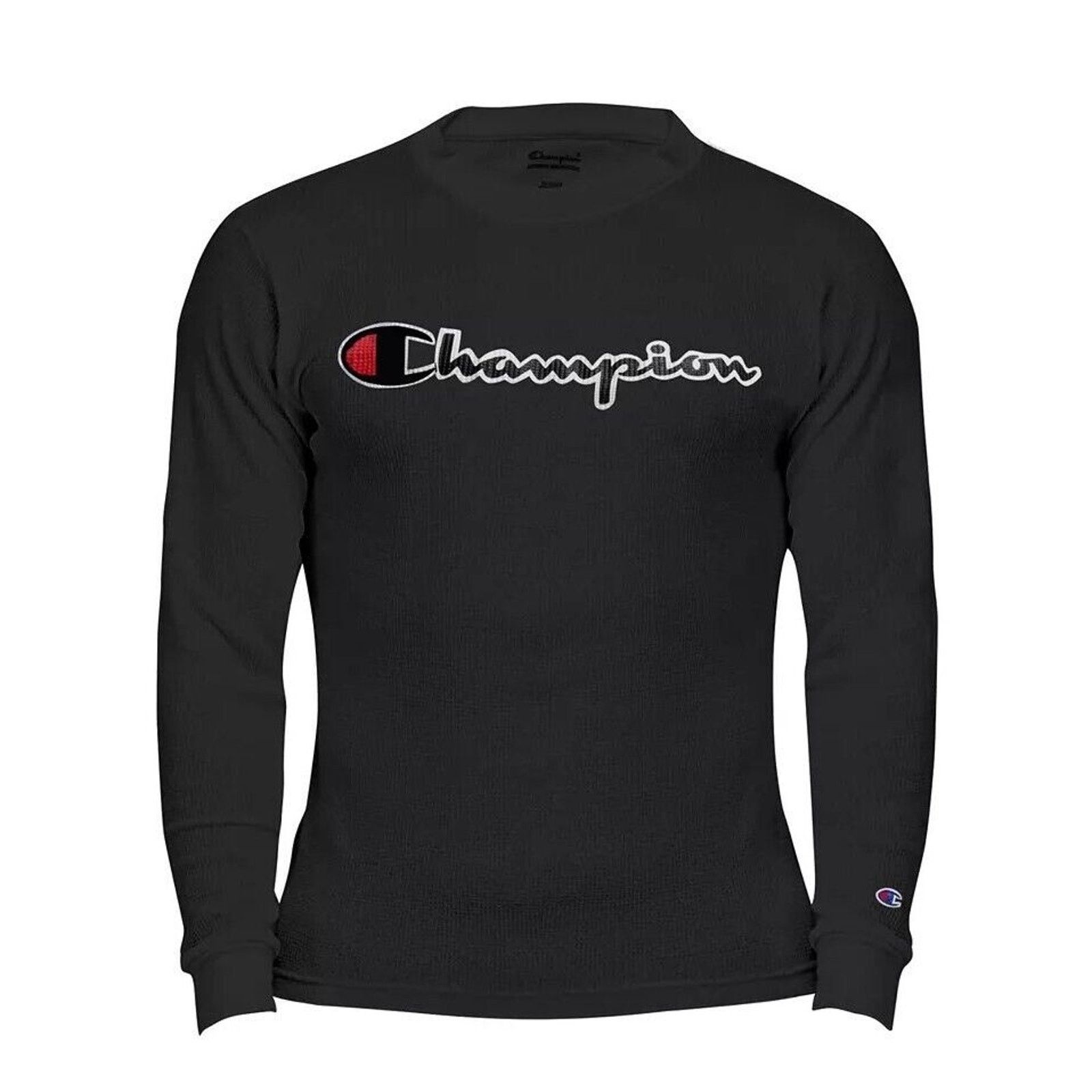 Champion Champion Men's Black Cotton Waffle Thermal T-Shirt Size 2XL Size US XXL / EU 58 / 5 - 4 Thumbnail