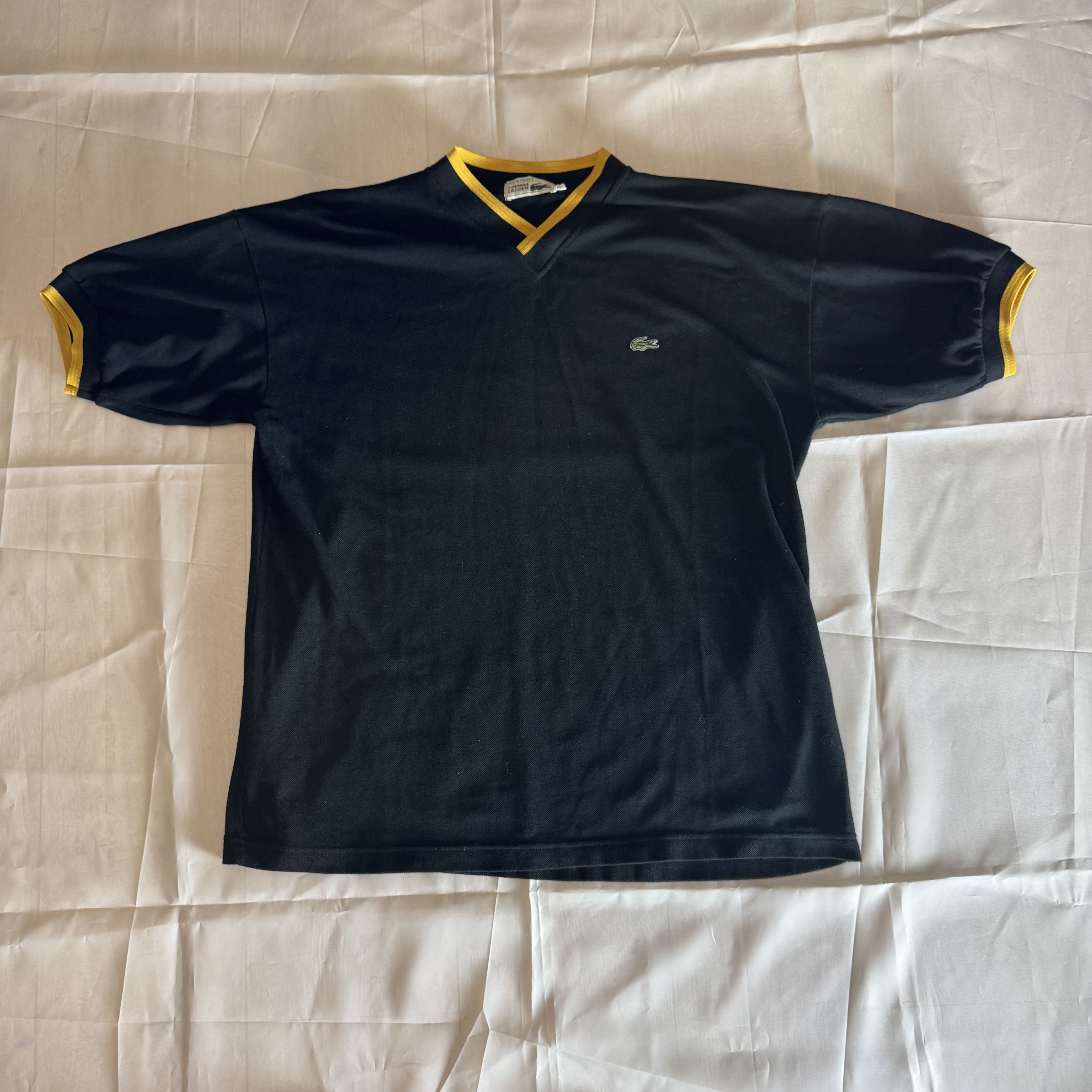 Lacoste Vintage Lacoste Black/Yellow Polo Chemise France XL Size US XL / EU 56 / 4 - 1 Thumbnail