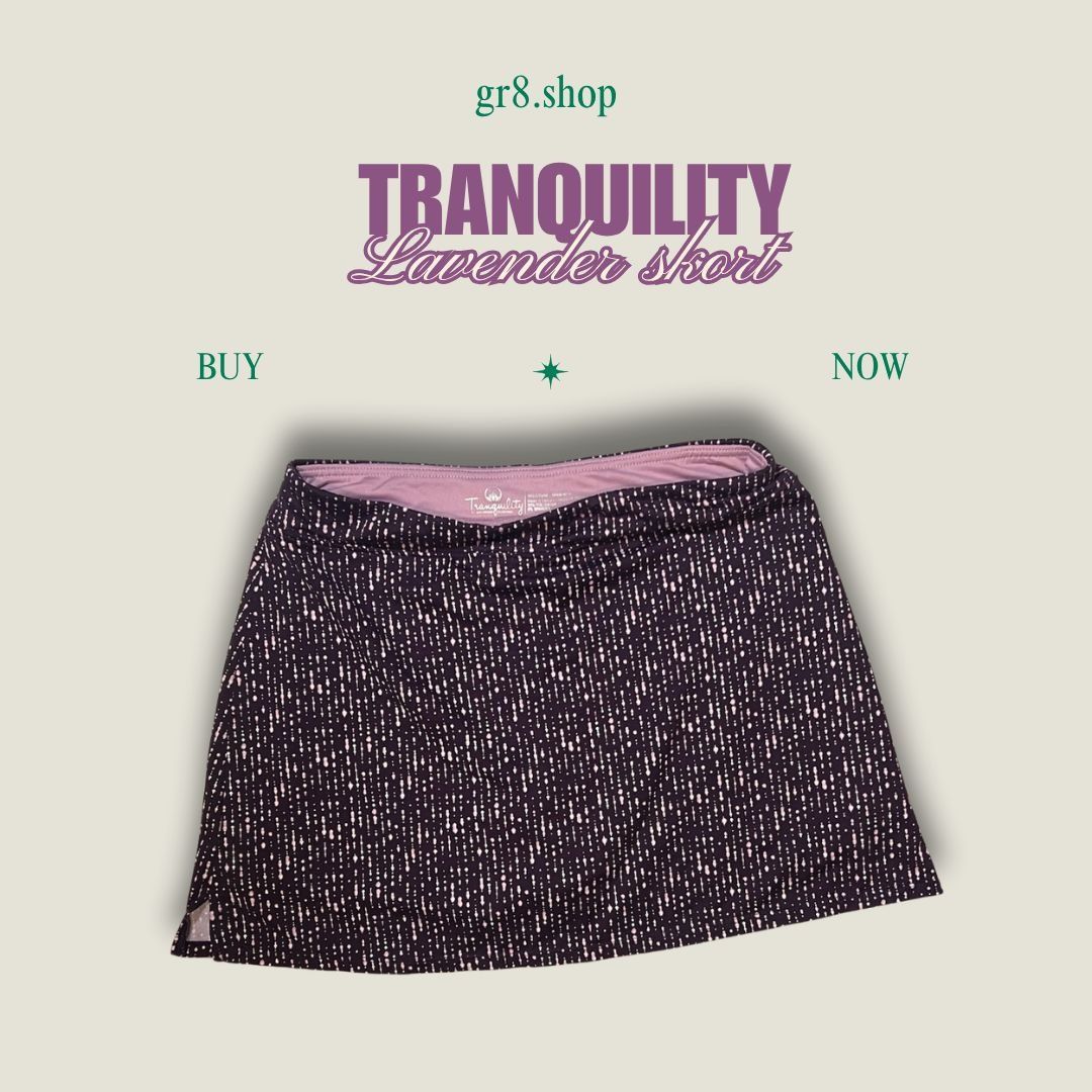 Other Tranquility Lavender Skort Medium Black & Pink Dotted Polyes Size 30" / US 8 / IT 44 - 1 Thumbnail