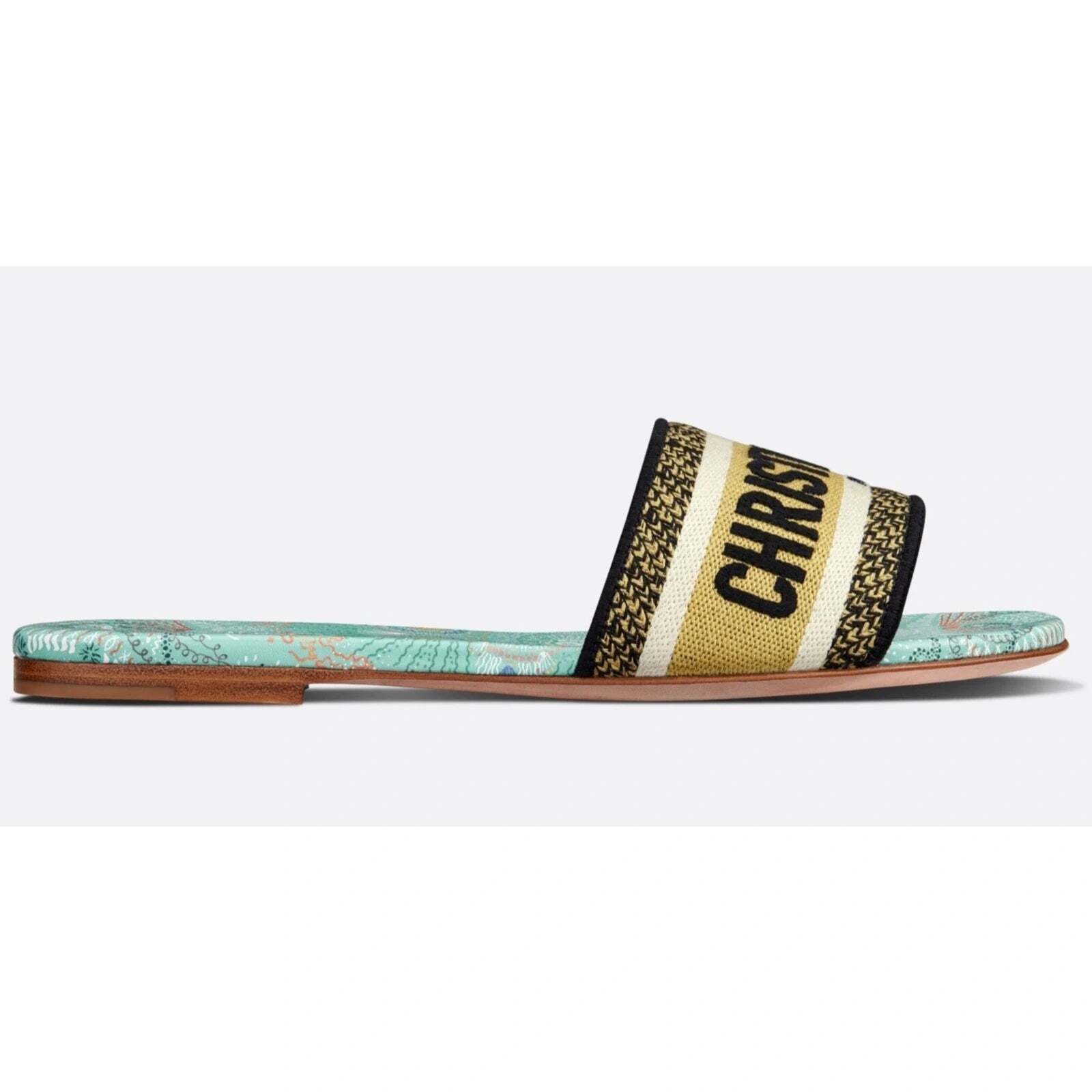 Dior In Lights Dway Embroidered Logo Slide Flat Sandal 35 Size US 5 / IT 35 - 5 Thumbnail