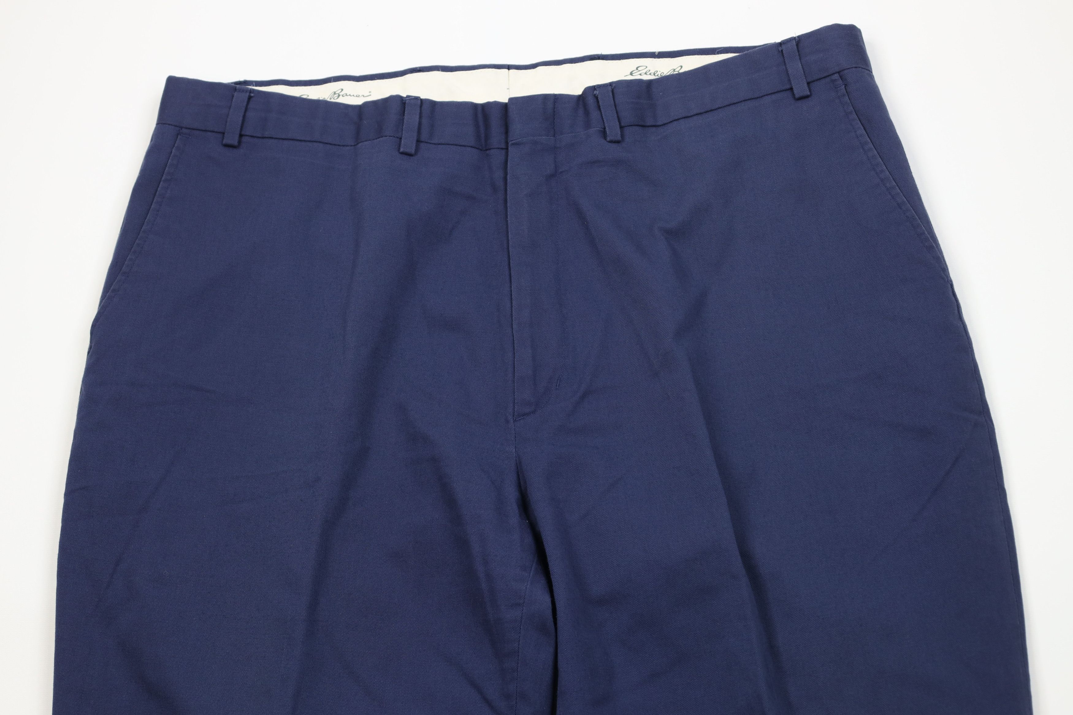 Eddie Bauer Vintage 90s Eddie Bauer Twill Wide Leg Chino Pants Blue Size US 40 / EU 56 - 2 Thumbnail