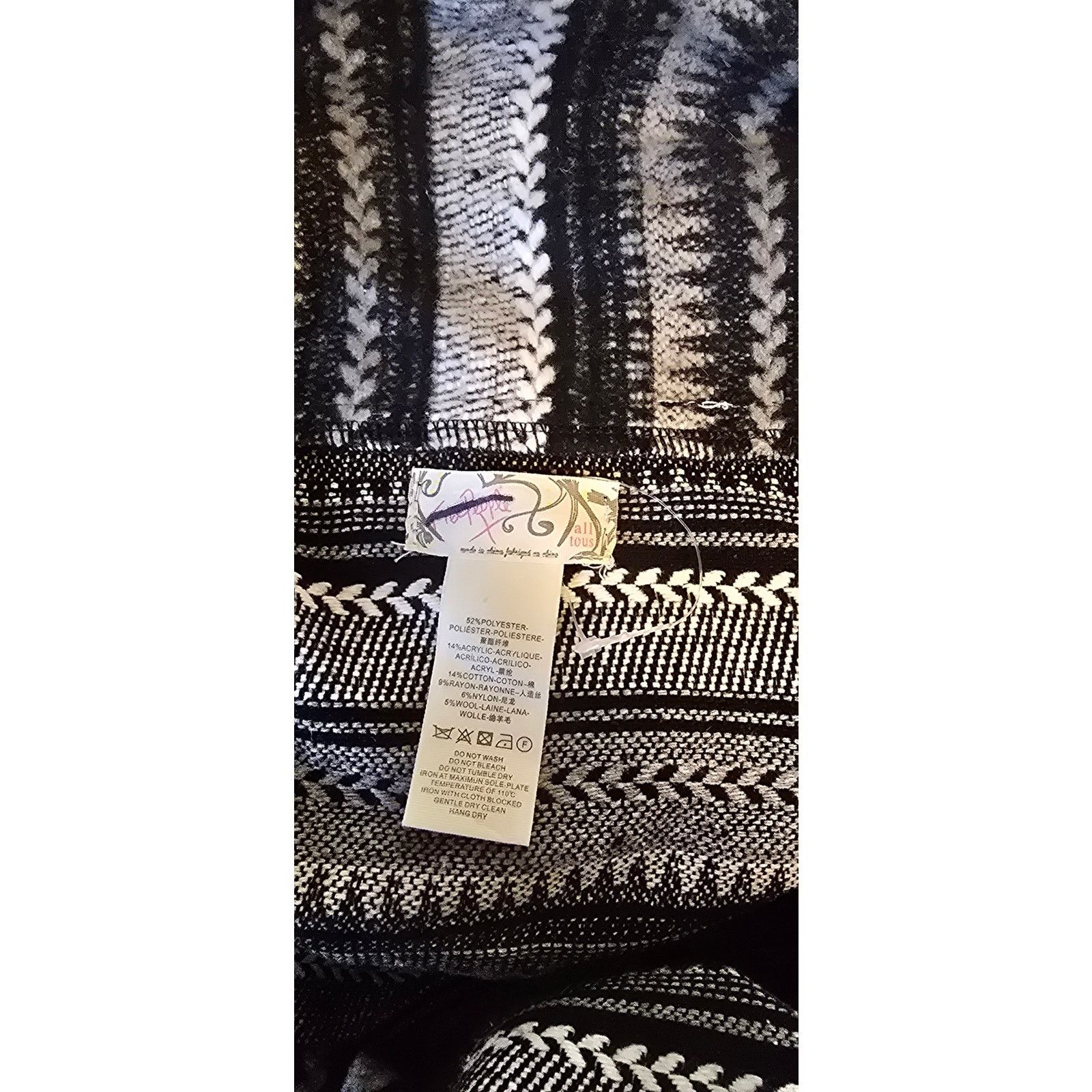 Free People New FREE PEOPLE X Jackson Stripe Oversized Poncho $148 OS Size ONE SIZE - 5 Thumbnail