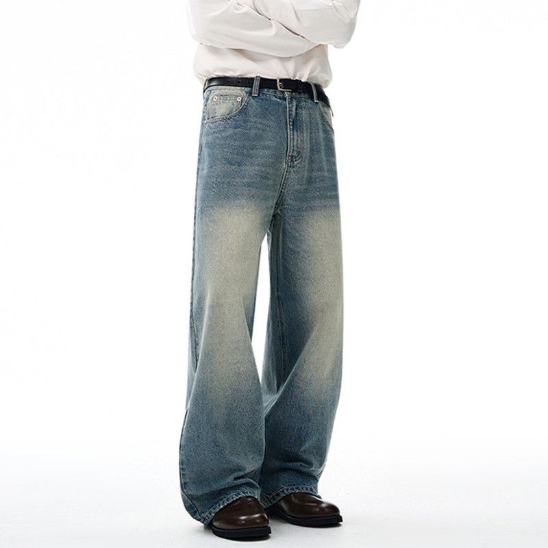 Vintage Vintage men's distressed gradient loose washed jeans Size US 32 / EU 48 - 3 Thumbnail