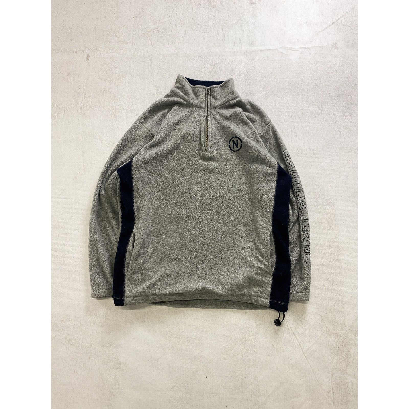 Nautica Vintage 90s Nautica Grey Fleece Sweatshirt - Men's Medium Size US M / EU 48-50 / 2 - 1 Thumbnail