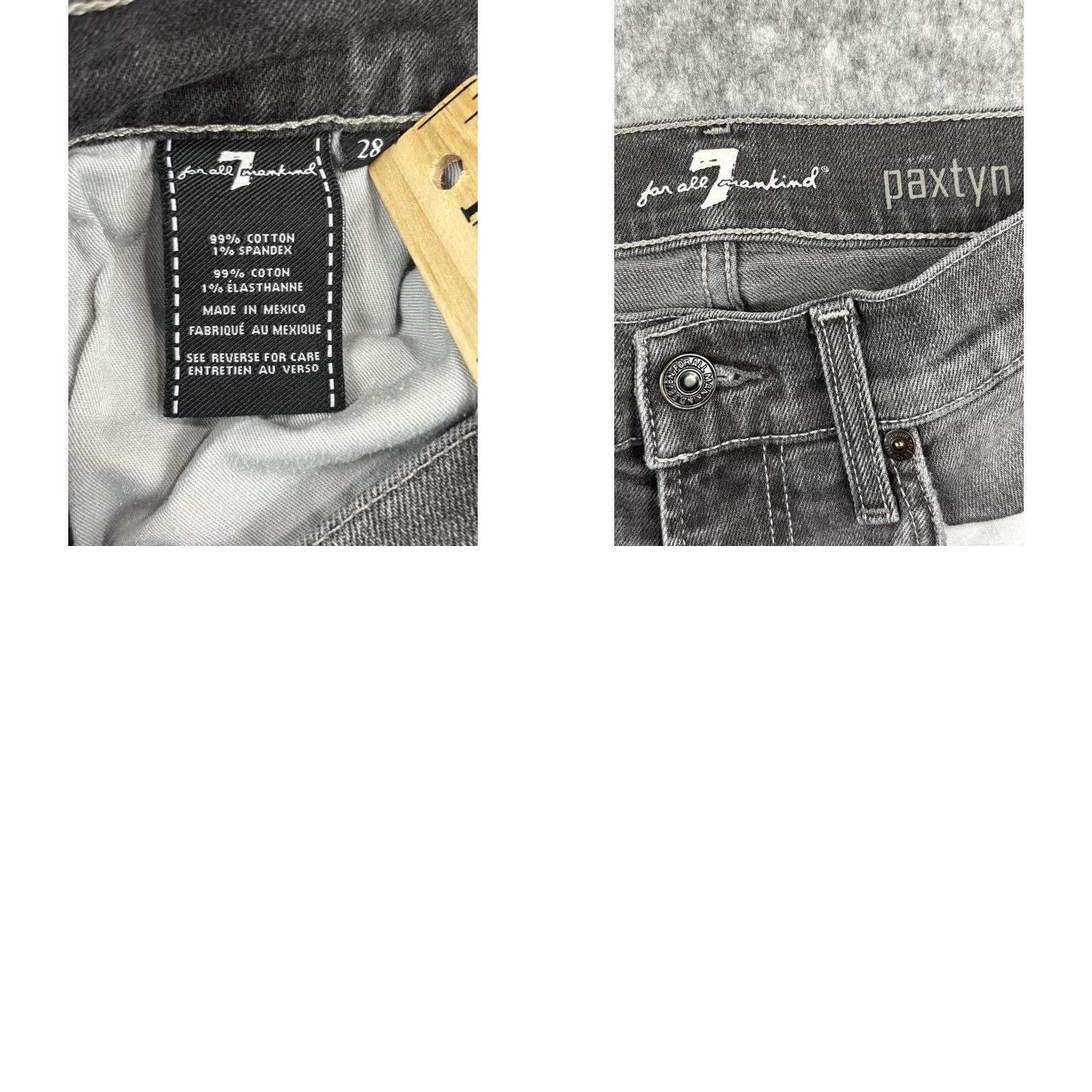 7 For All Mankind 7 For All Mankind Paxtyn Jeans Slim Black Distressed Denim 7 For All Mankind Mens Jeans 28 Regular 33 In Inseam 5-Pocket Straight Modern Fit Mens Size US 28 / EU 44 - 8 Thumbnail