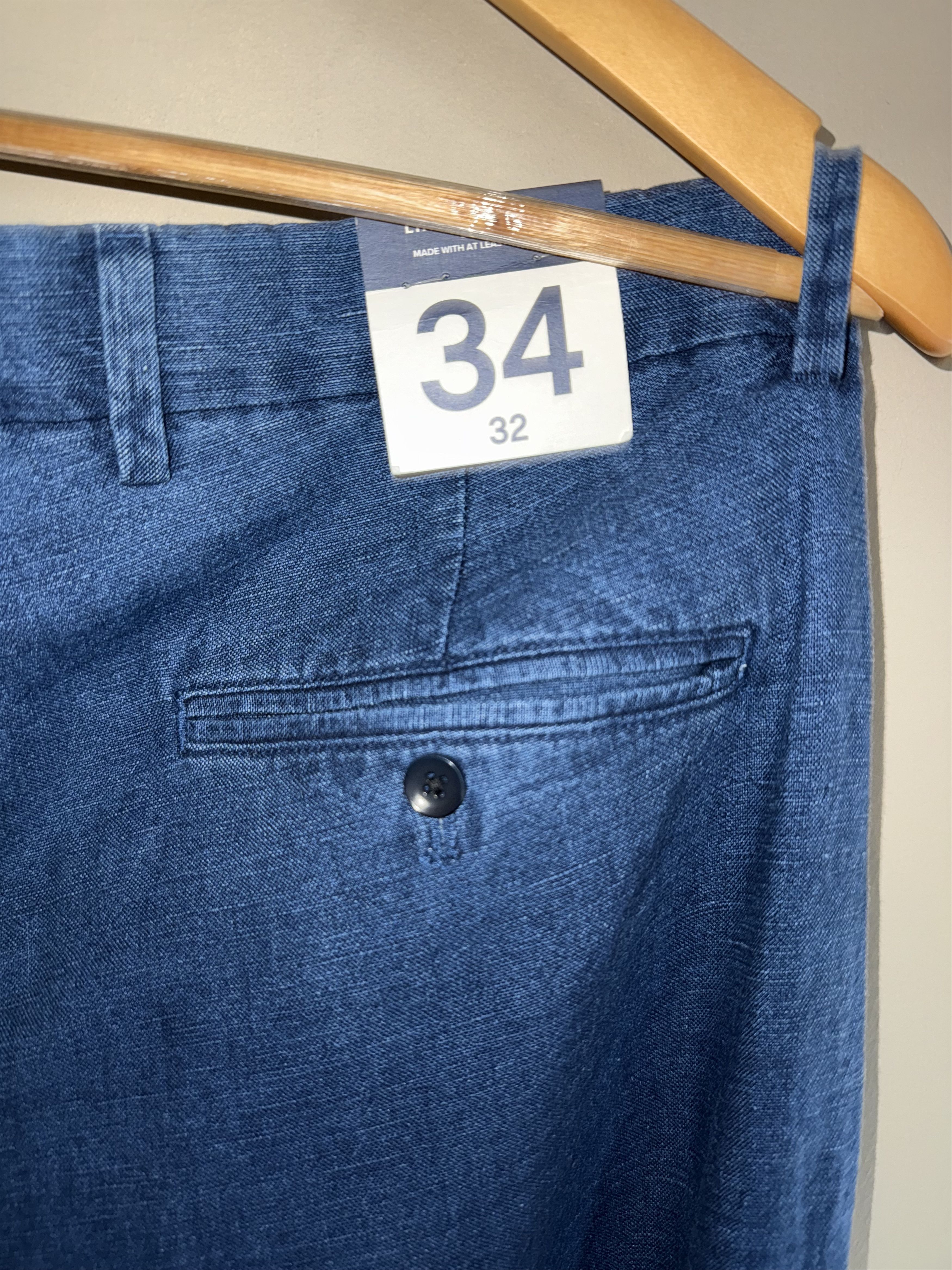 Gap Gap Linen Blend Indigo Pants, Men's 34x32, NWT Size US 34 / EU 50 - 5 Thumbnail