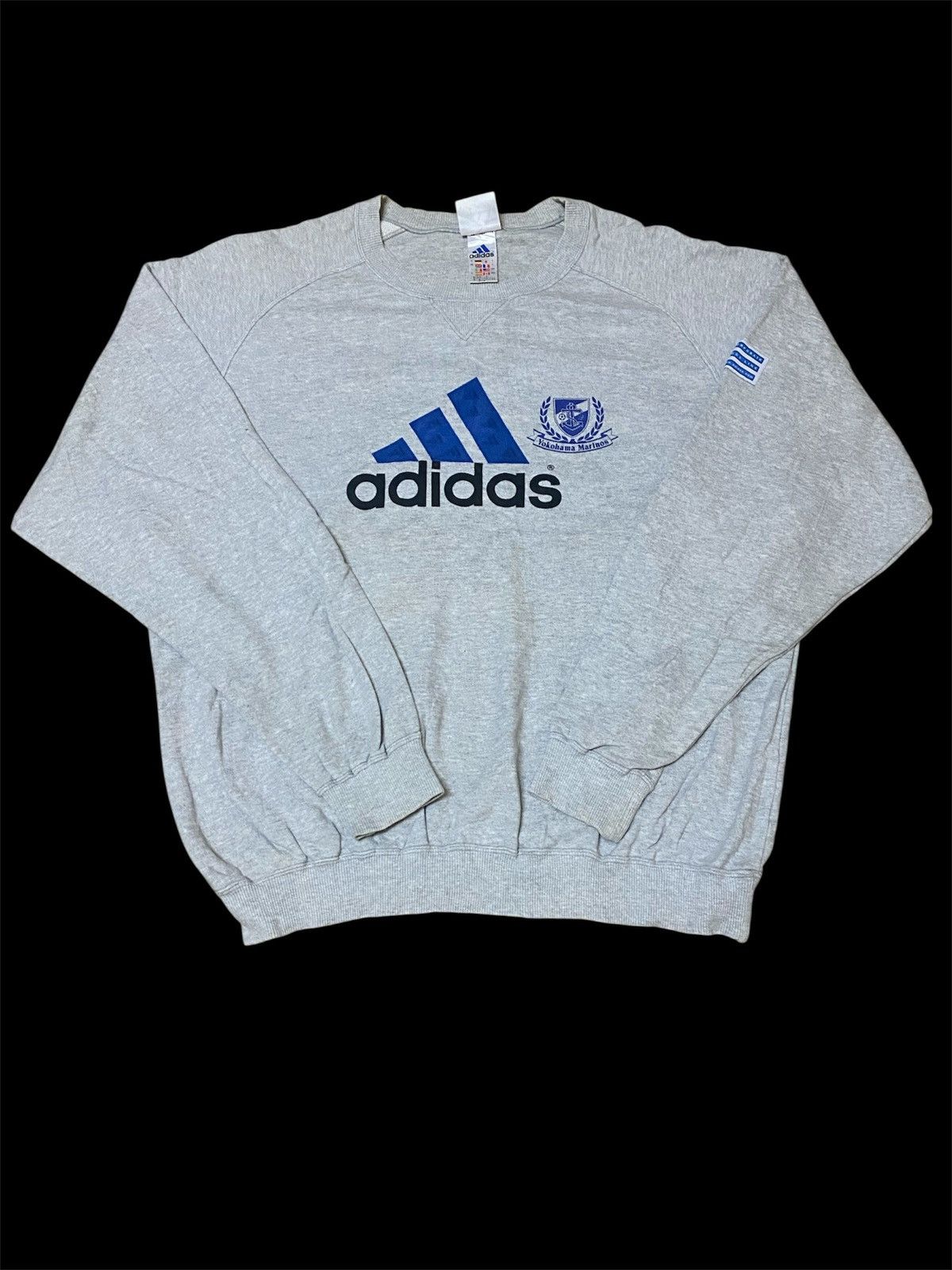 Adidas Vintage 90s Adidas Big Logo Yokohama Marinos Sweatshirt Size US M / EU 48-50 / 2 - 2 Thumbnail