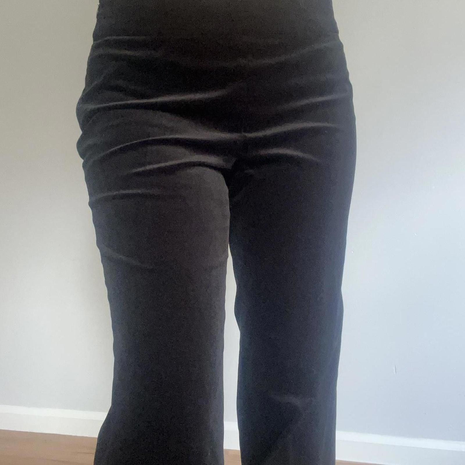 Ann Taylor Black velvet low-rise flare pants Size 27" / US 4 / IT 40 - 4 Thumbnail