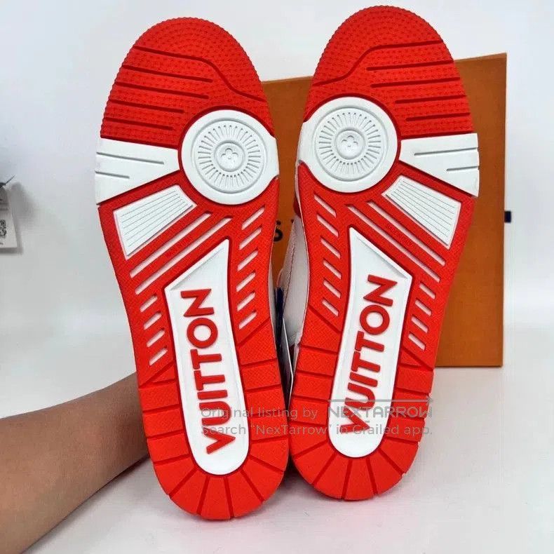 Louis Vuitton LV Leather Trainer Velcro Orange Size 8. Size US 8 / EU 41 - 5 Thumbnail