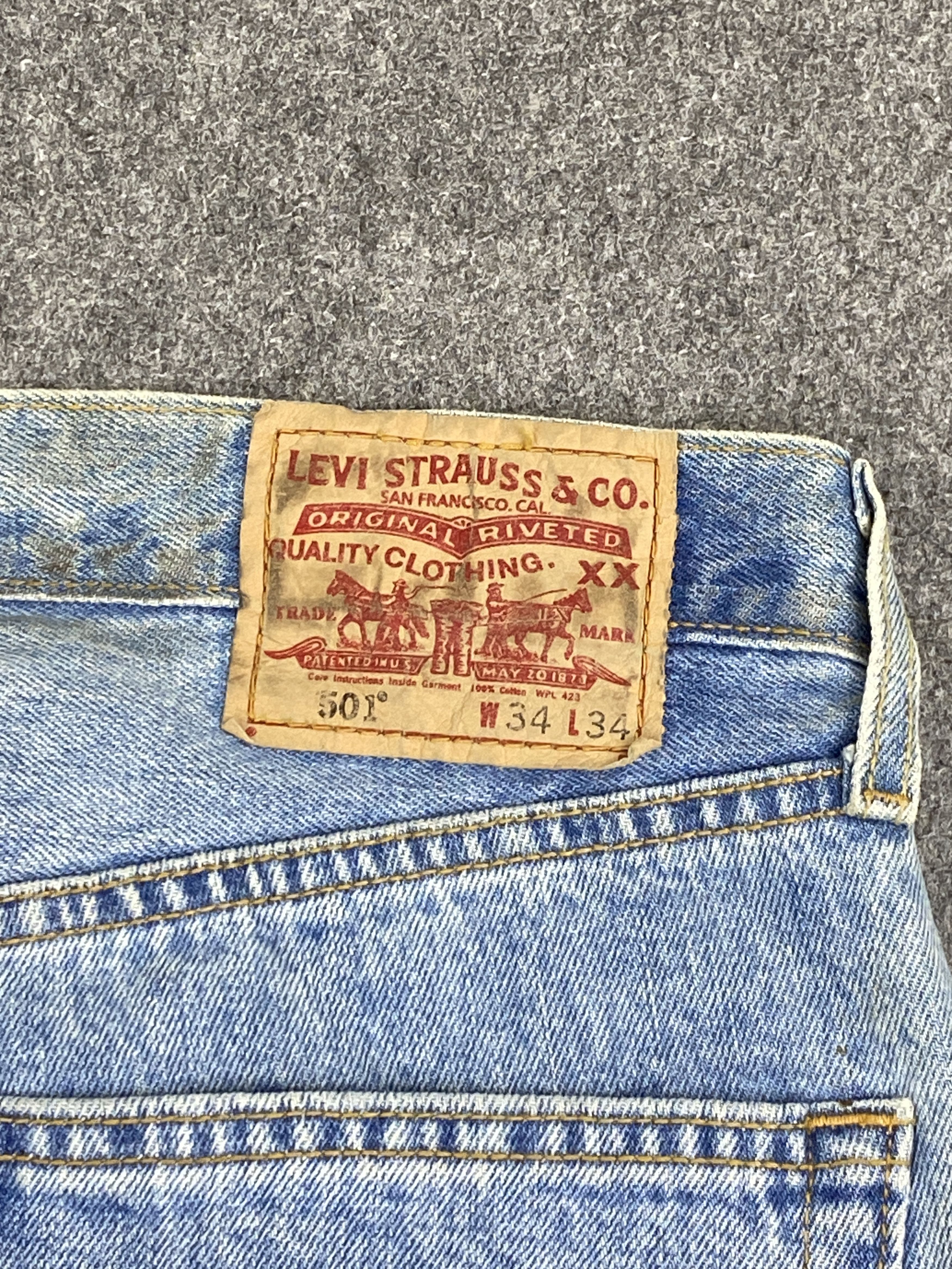 Levi's × Vintage Levis 501 Vintage 90s Faded Blue Jeans DP2814 Size US 34 / EU 50 - 5 Thumbnail