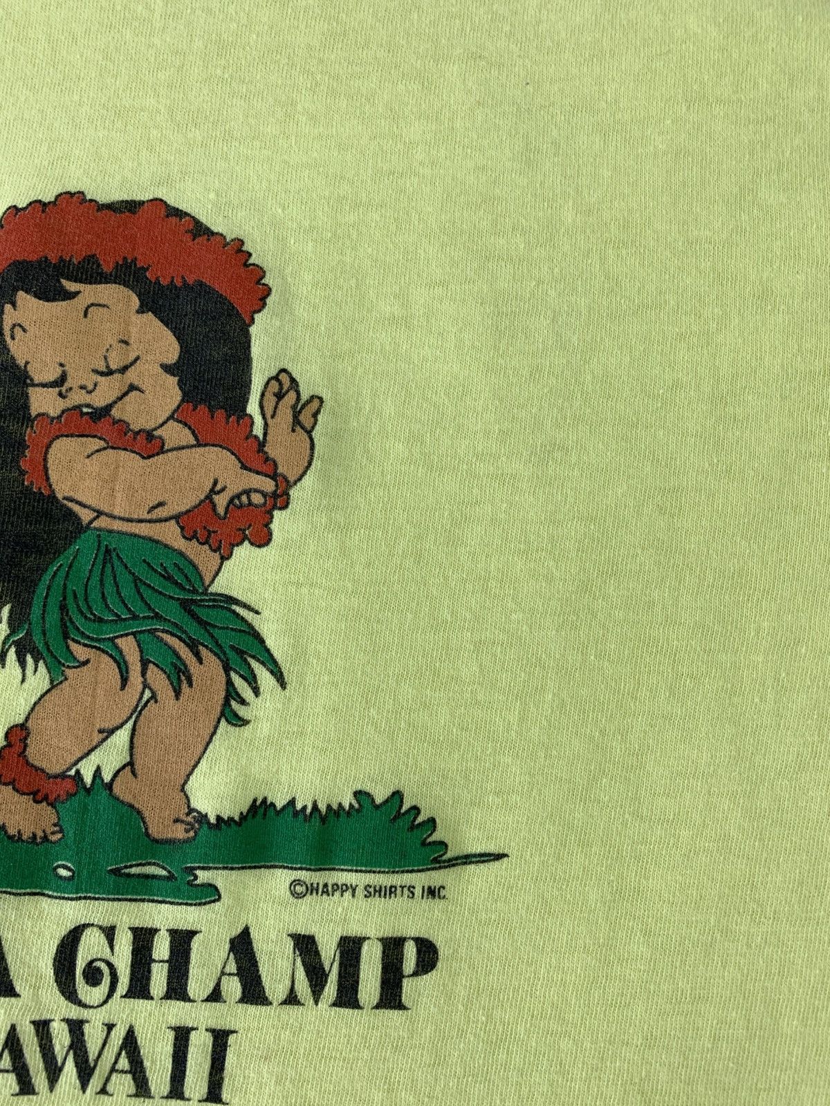 Vintage 90s Happy Shirt Hula Champ Hawaii Sourvenir Printed Tee Size US XS / EU 42 / 0 - 4 Thumbnail