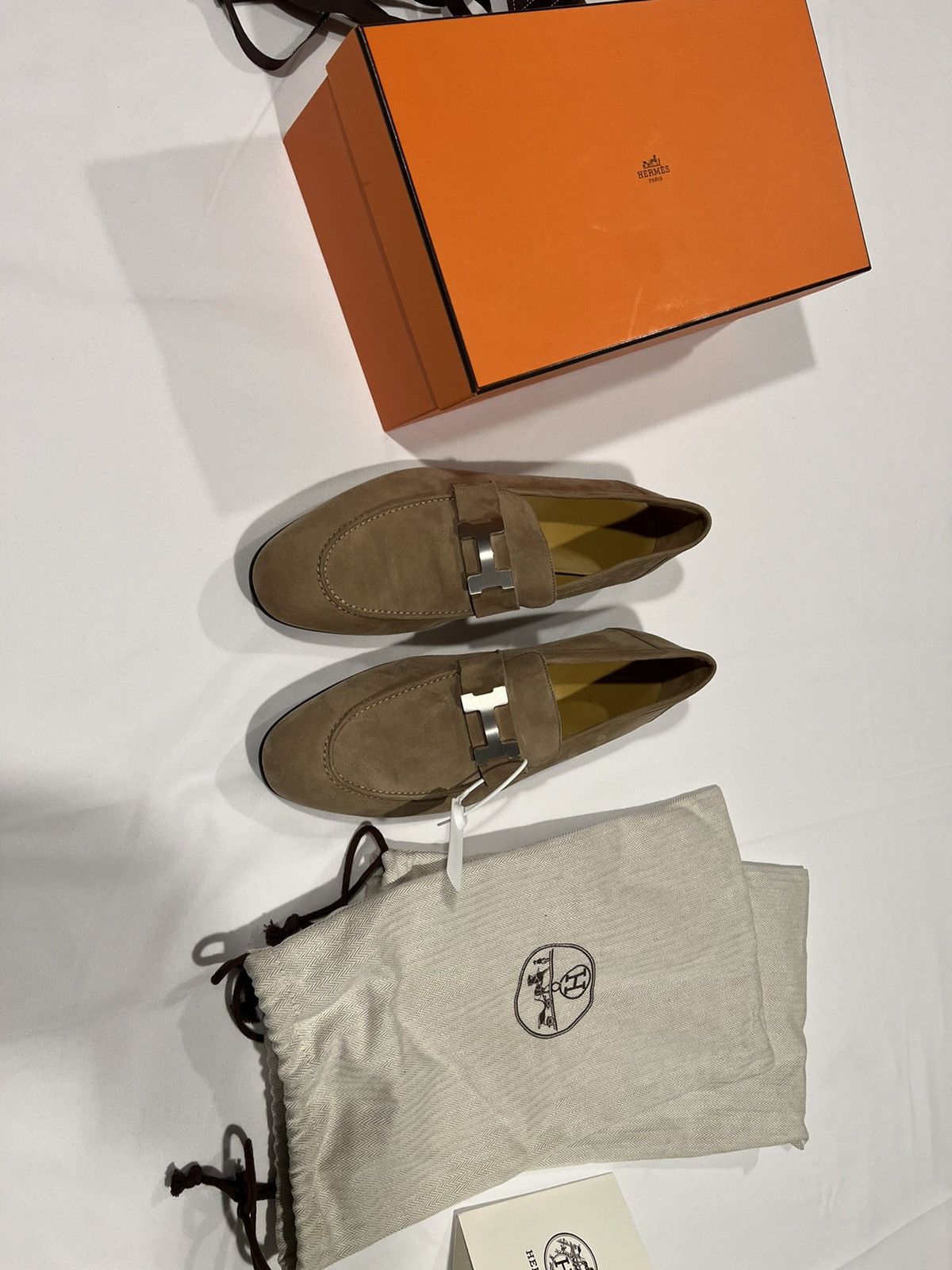 Hermes Hermes men’s suede loafers. 44/11. Size US 11 / EU 44 - 1 Thumbnail