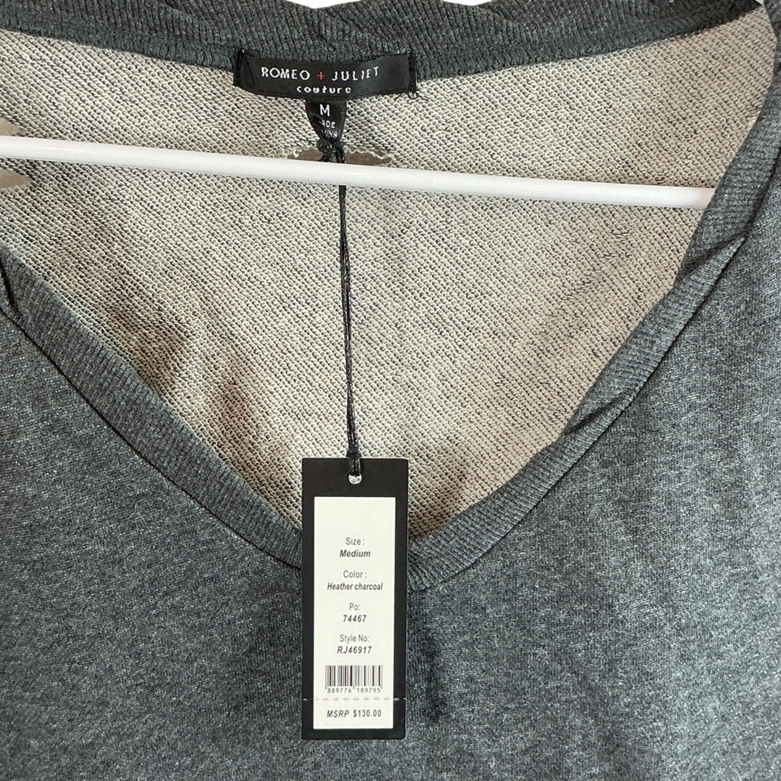 Zadig & Voltaire Romeo & Juliet CoutureSweatshirt –MediumHeather Charcoal NWT Size M / US 6-8 / IT 42-44 - 3 Thumbnail